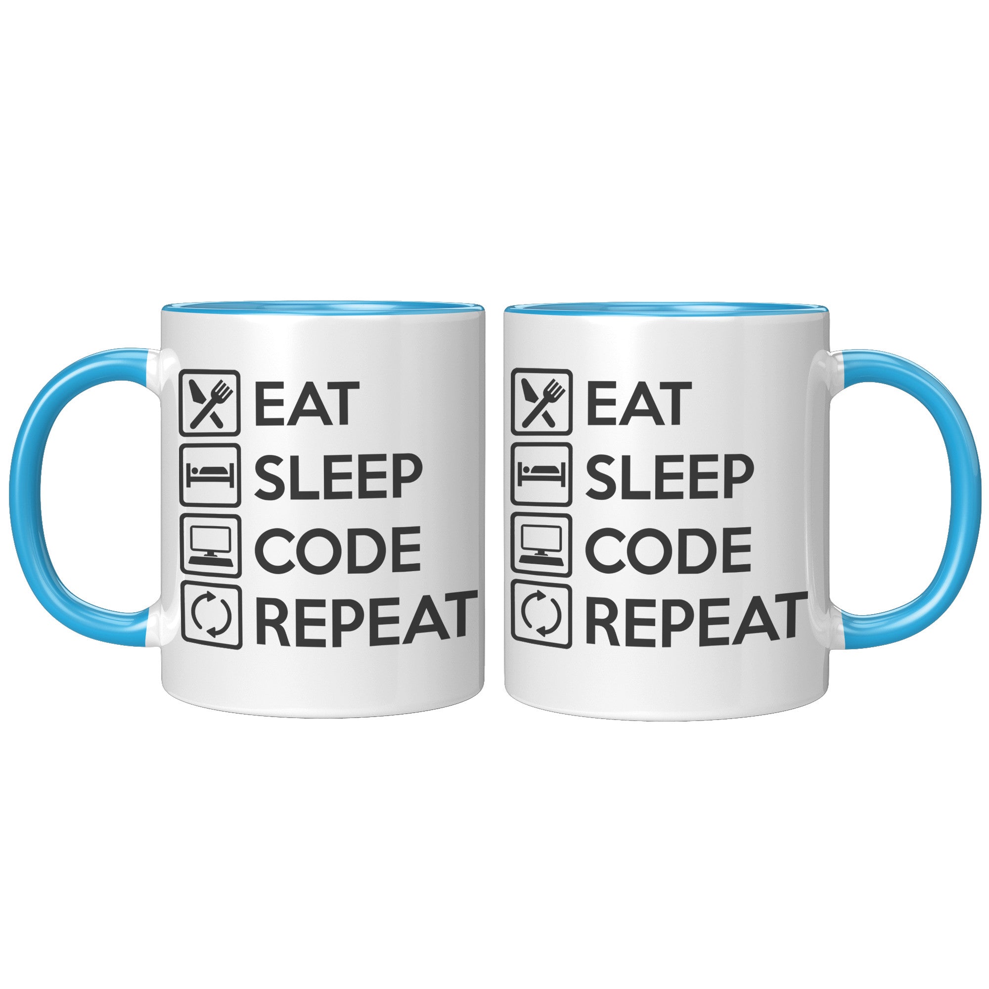 11OZ ACCENT MUG - Eat Sleep Code