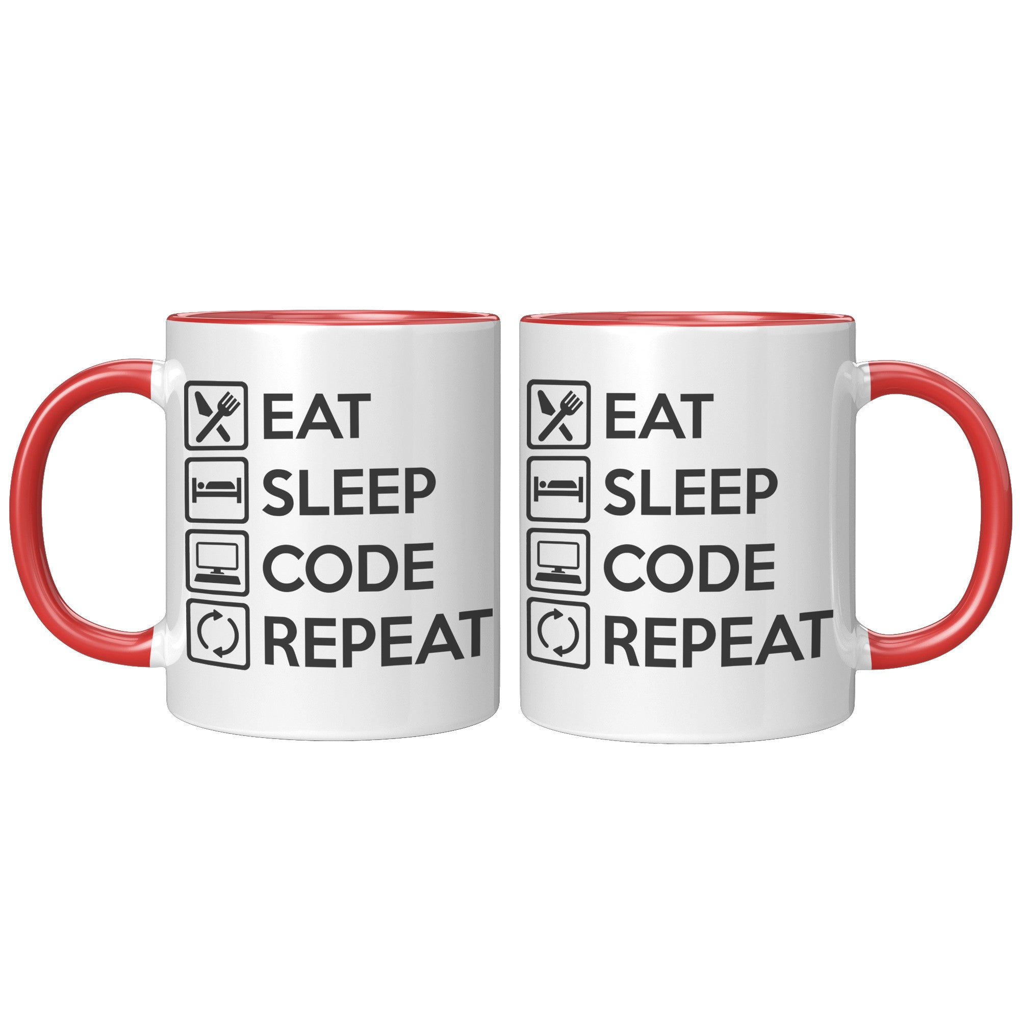 11OZ ACCENT MUG - Eat Sleep Code