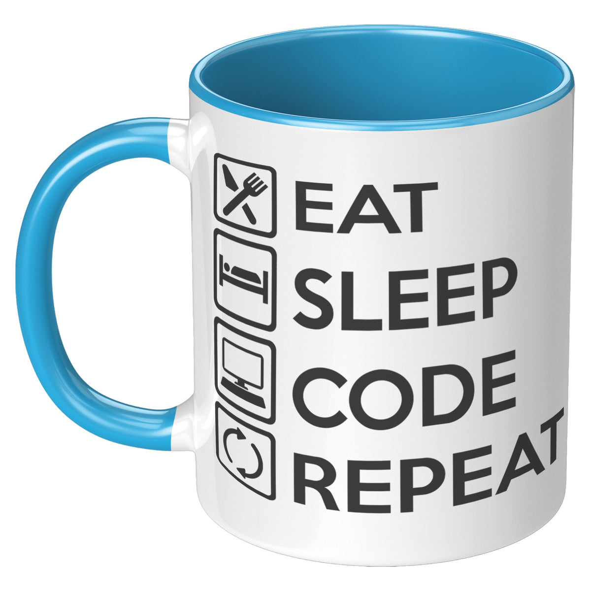 11OZ ACCENT MUG - Eat Sleep Code