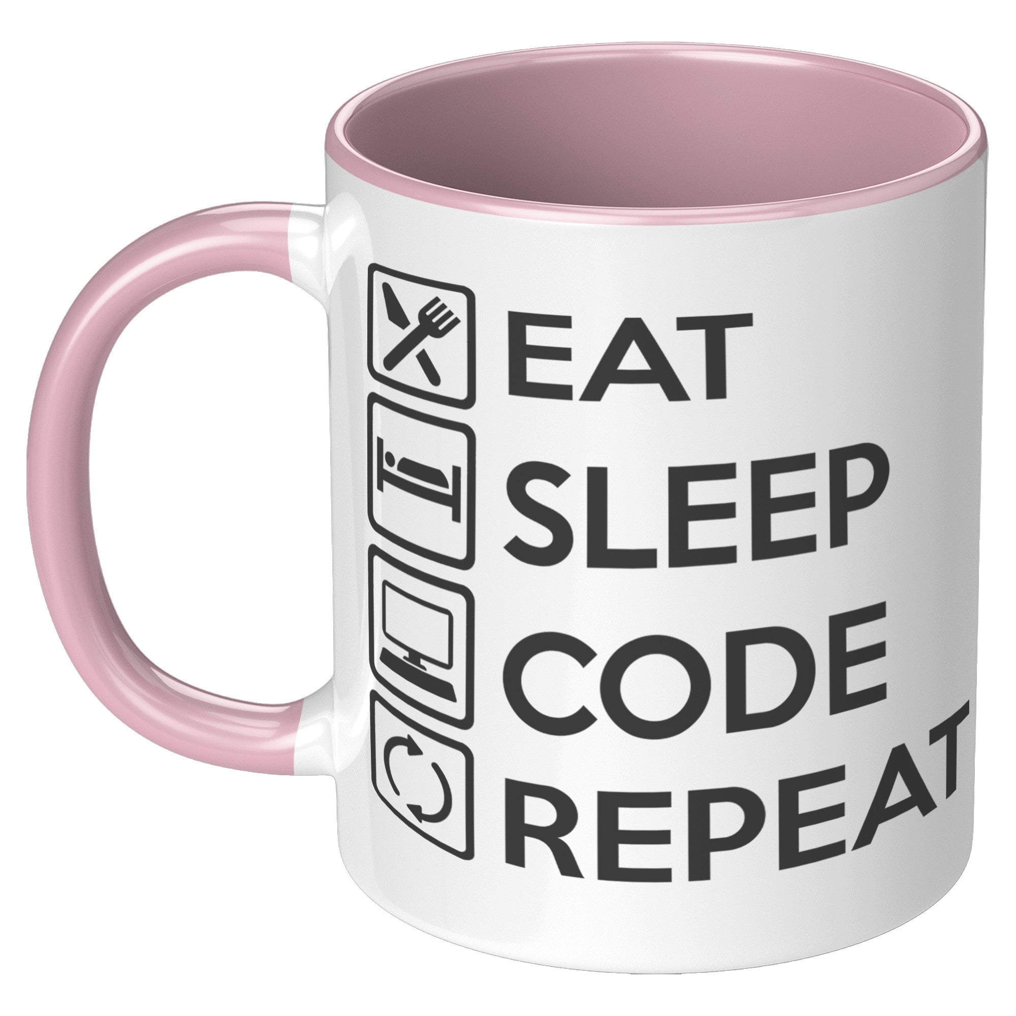 11OZ ACCENT MUG - Eat Sleep Code