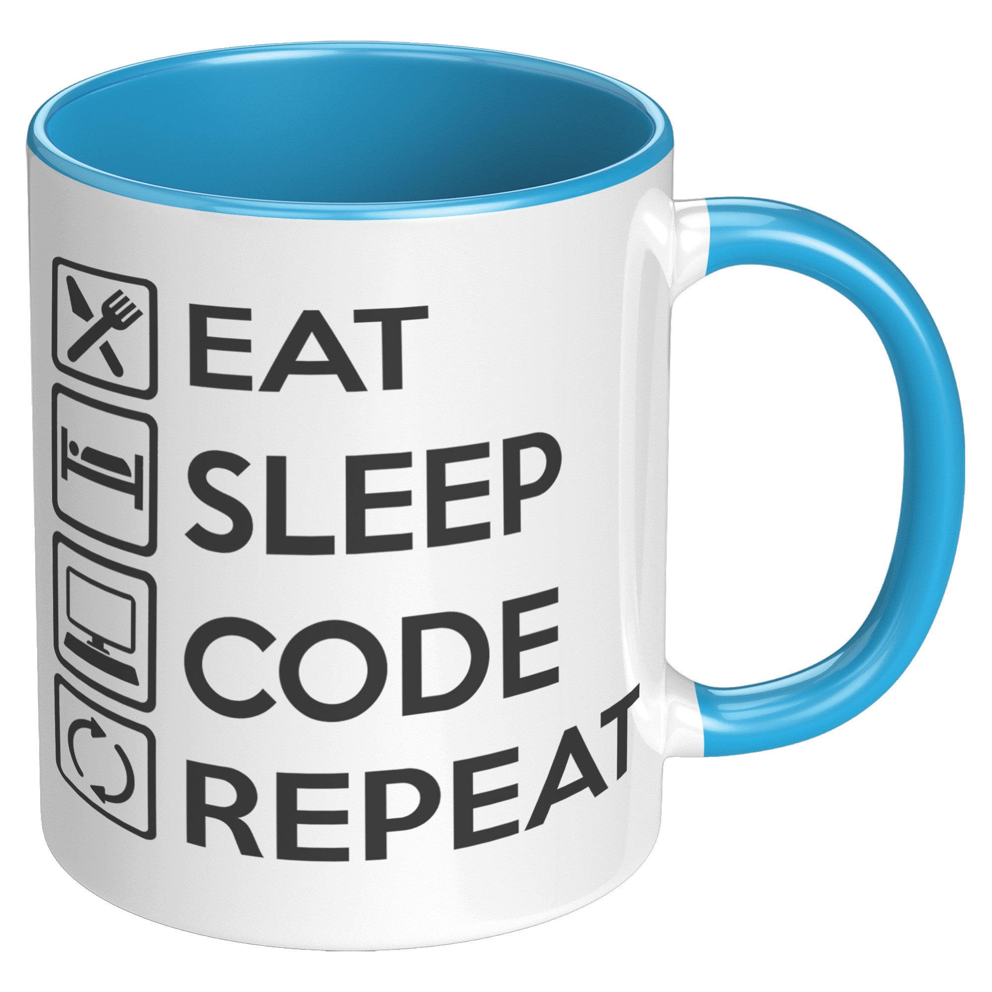 11OZ ACCENT MUG - Eat Sleep Code