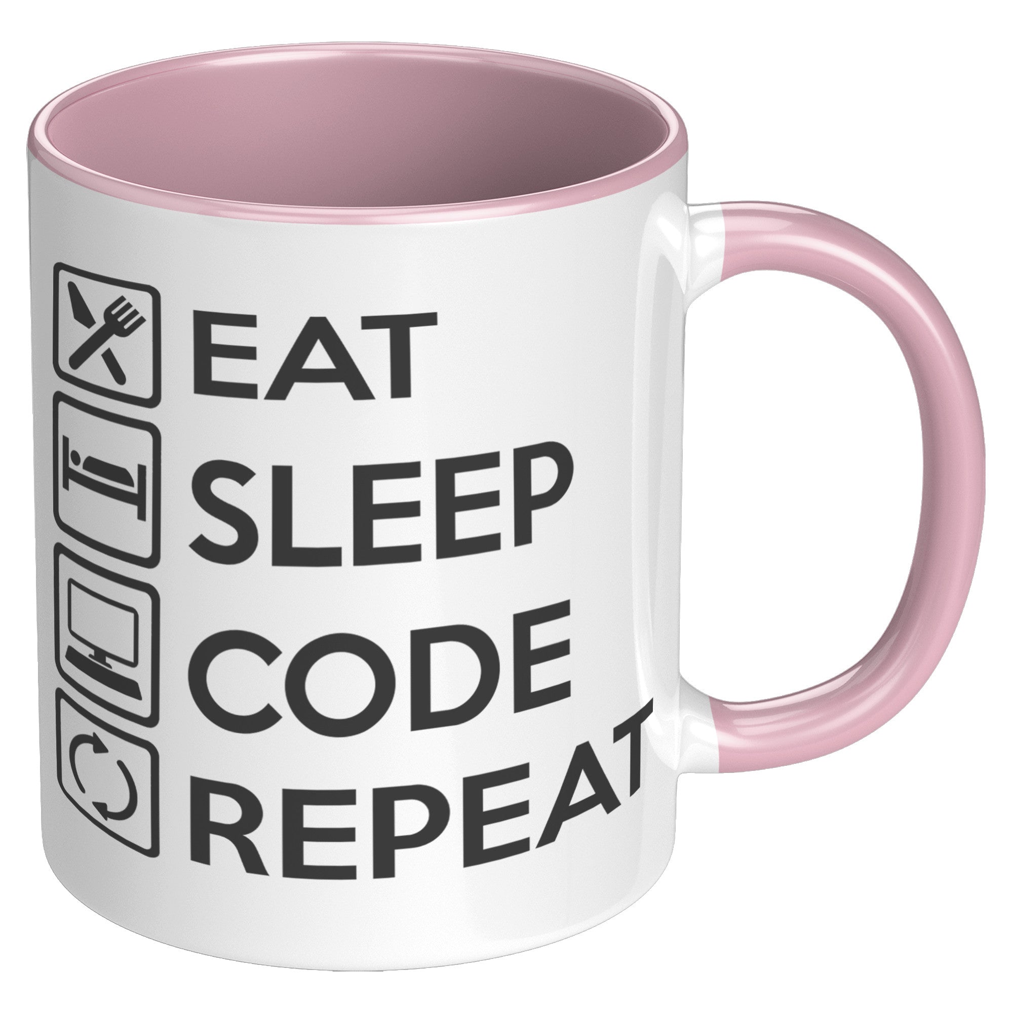 11OZ ACCENT MUG - Eat Sleep Code