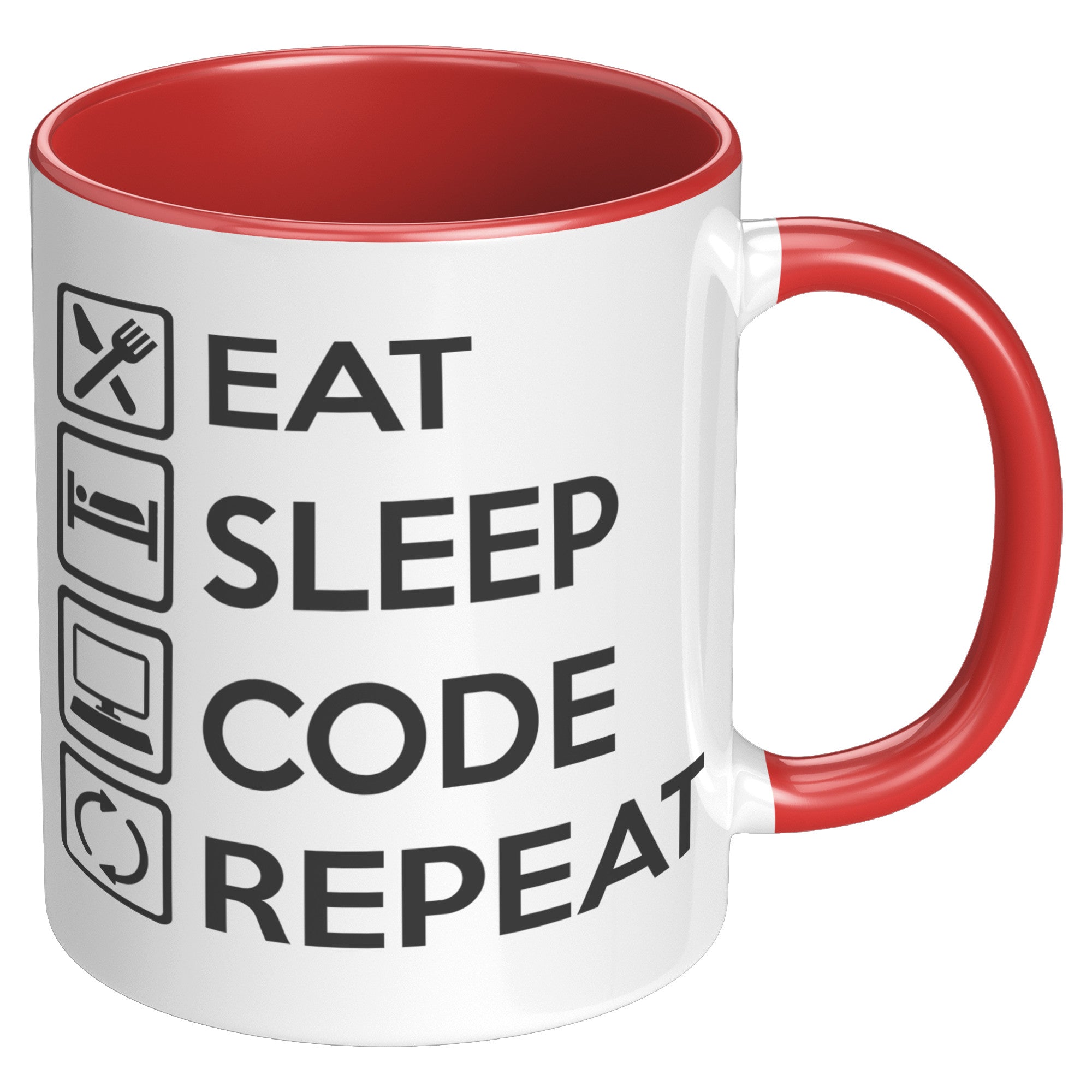 11OZ ACCENT MUG - Eat Sleep Code