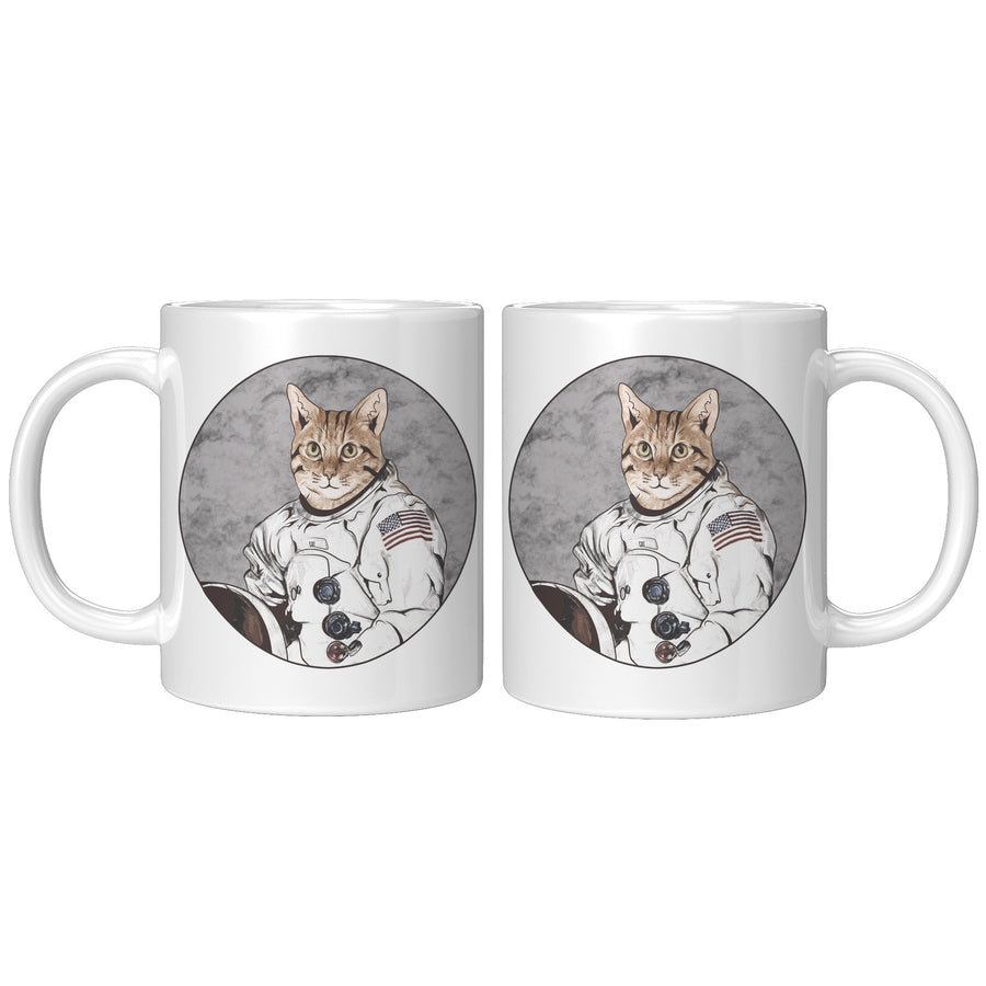 11OZ WHITE MUG - Cat Astronaut Mug