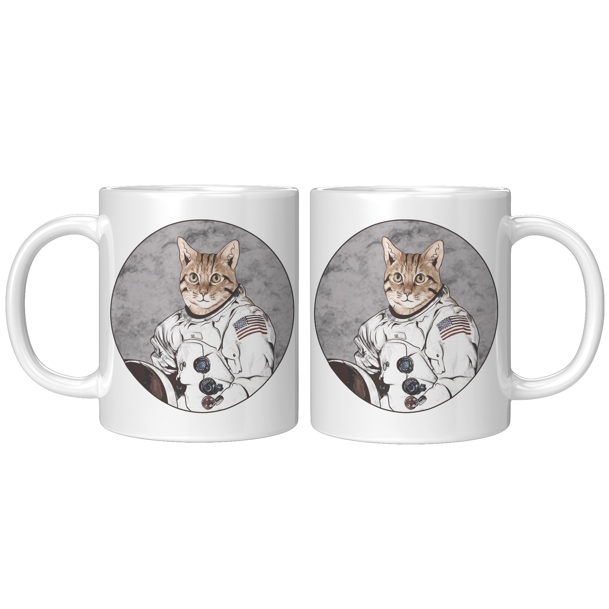 11OZ WHITE MUG - Cat Astronaut Mug