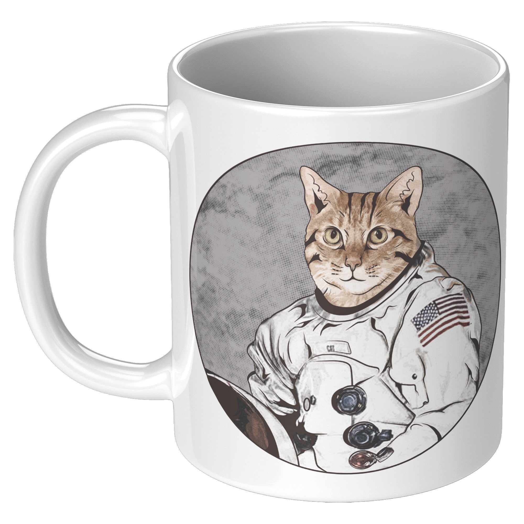 11OZ WHITE MUG - Cat Astronaut Mug