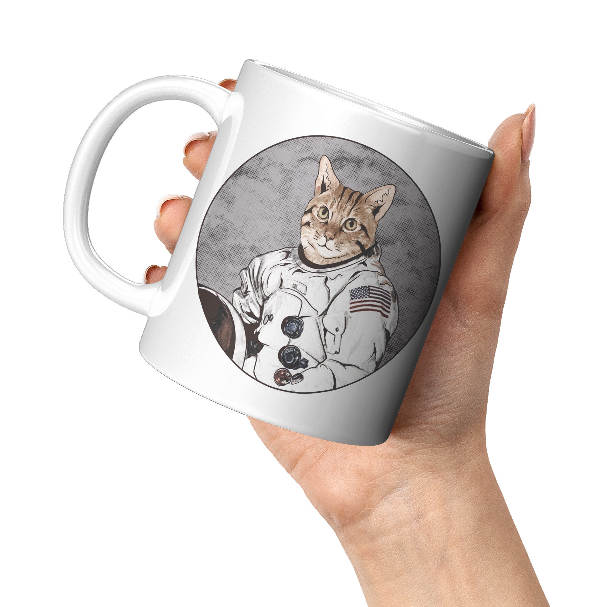 11OZ WHITE MUG - Cat Astronaut Mug