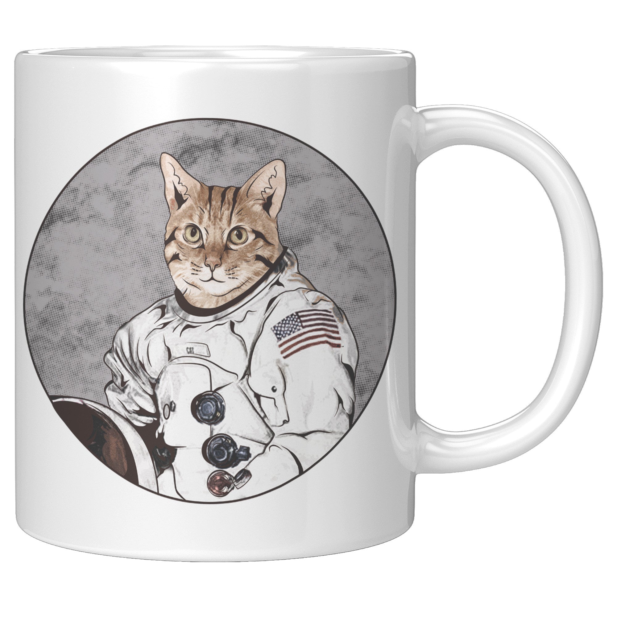 11OZ WHITE MUG - Cat Astronaut Mug