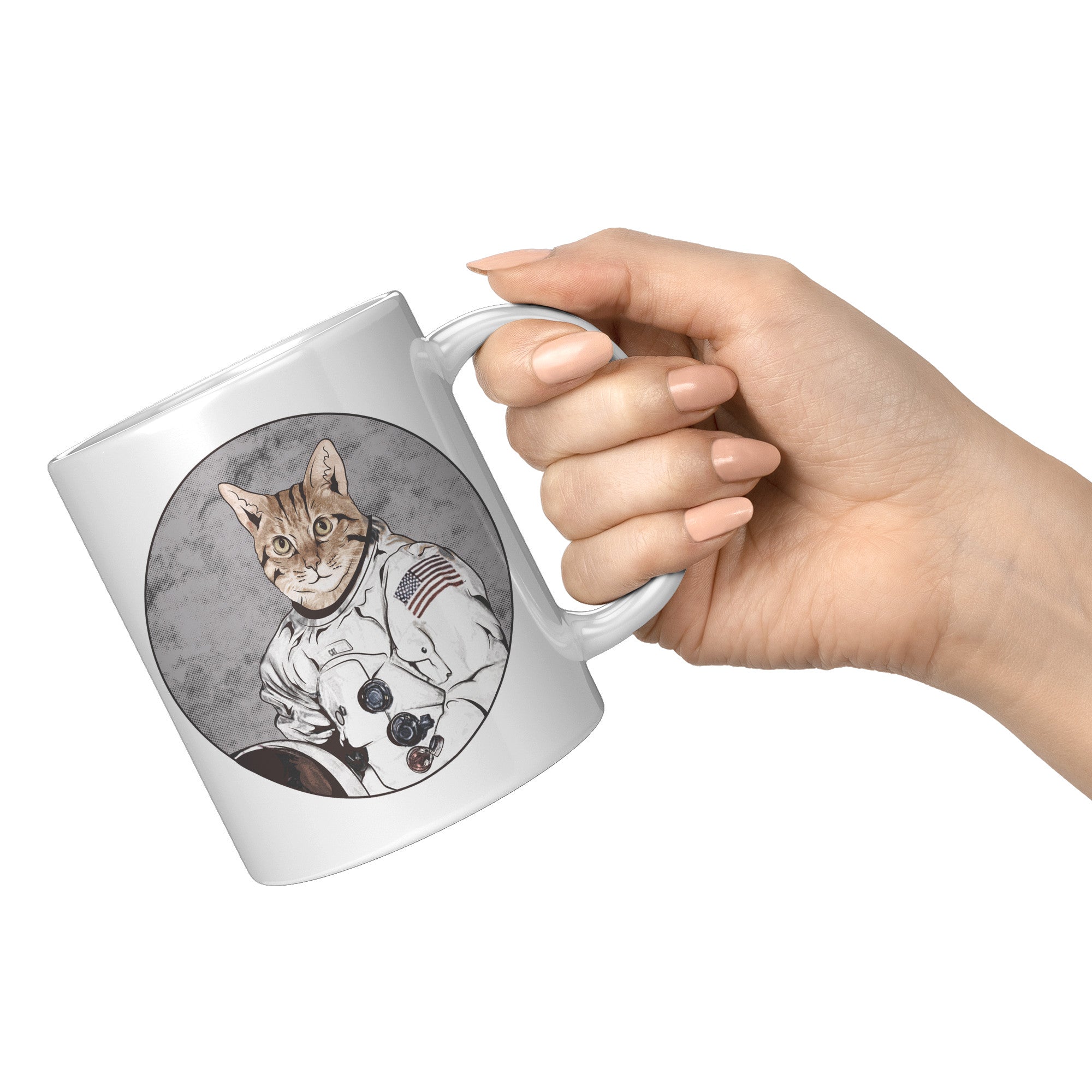11OZ WHITE MUG - Cat Astronaut Mug
