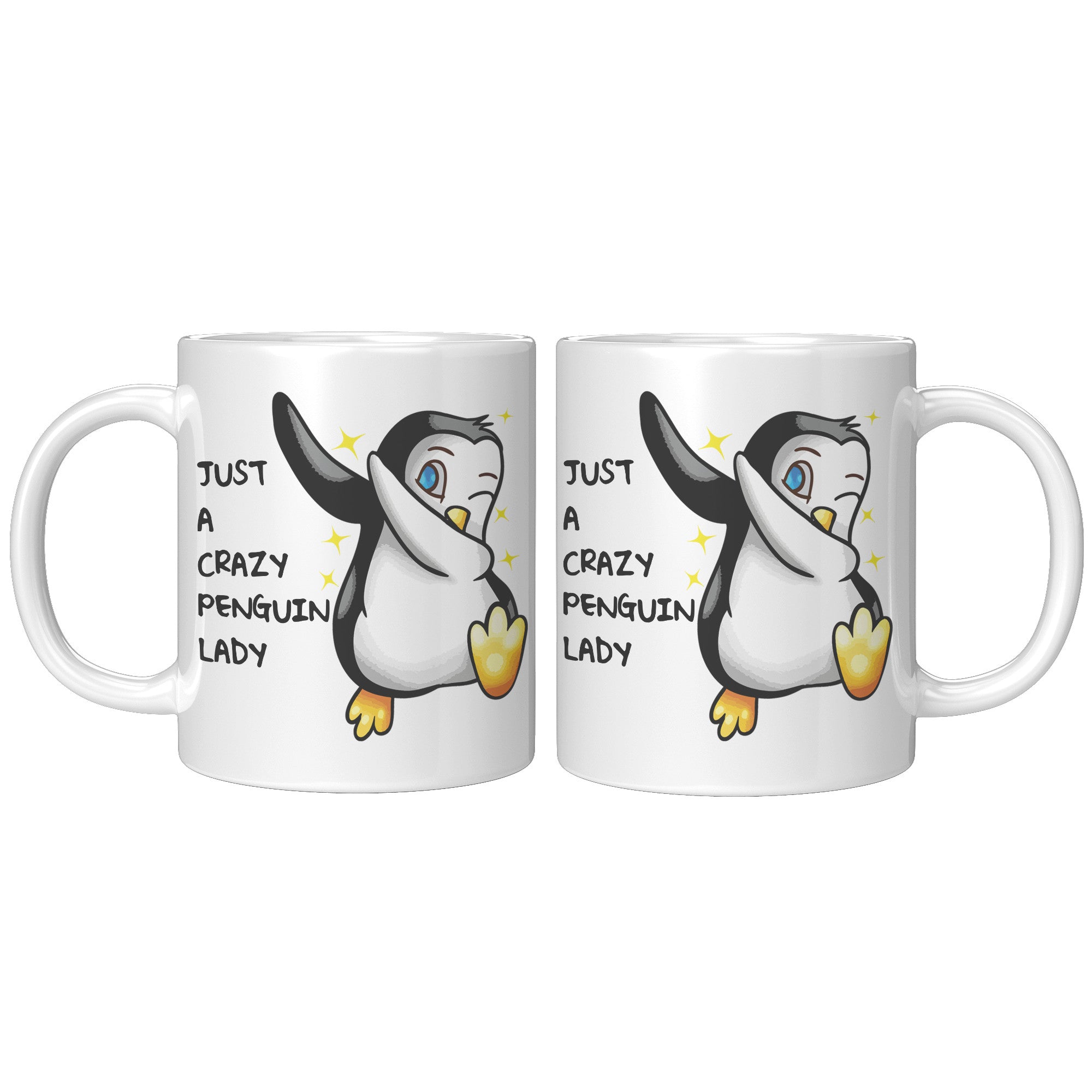 11OZ WHITE MUG - Crazy Penguin Lady