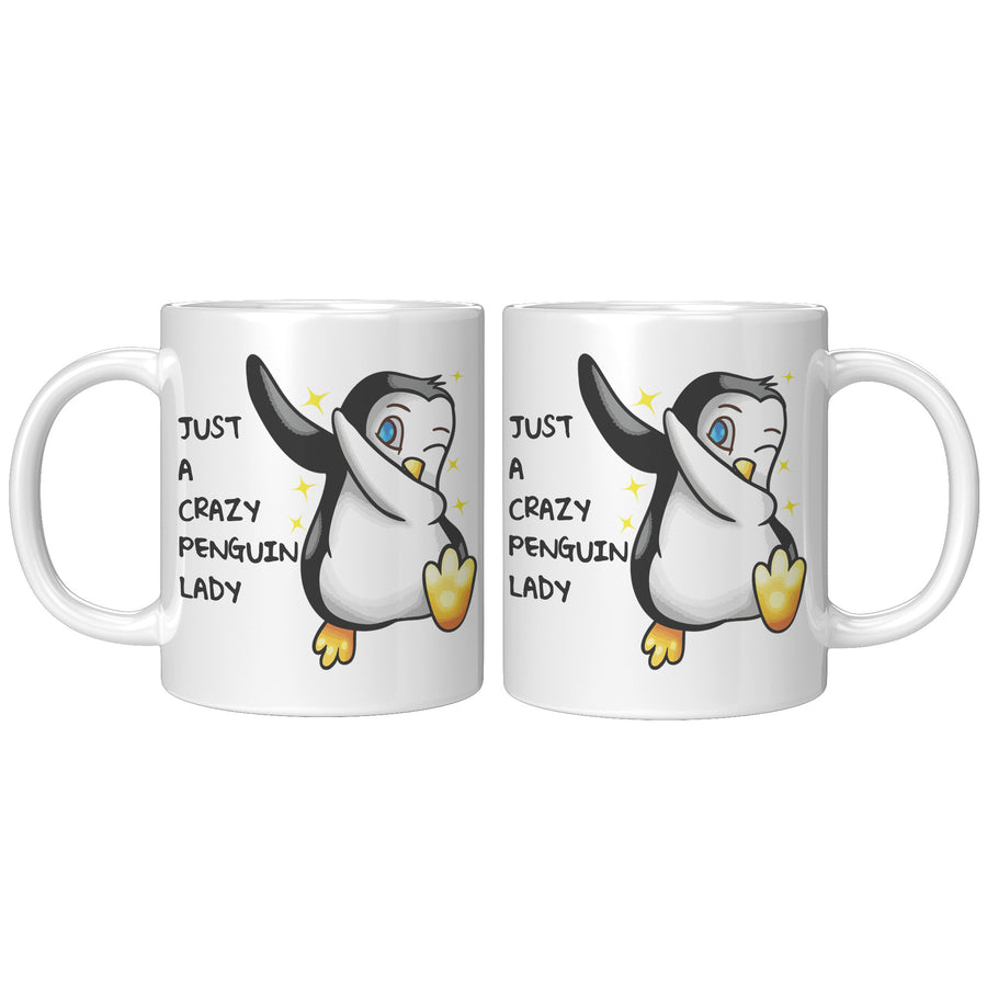 11OZ WHITE MUG - Crazy Penguin Lady