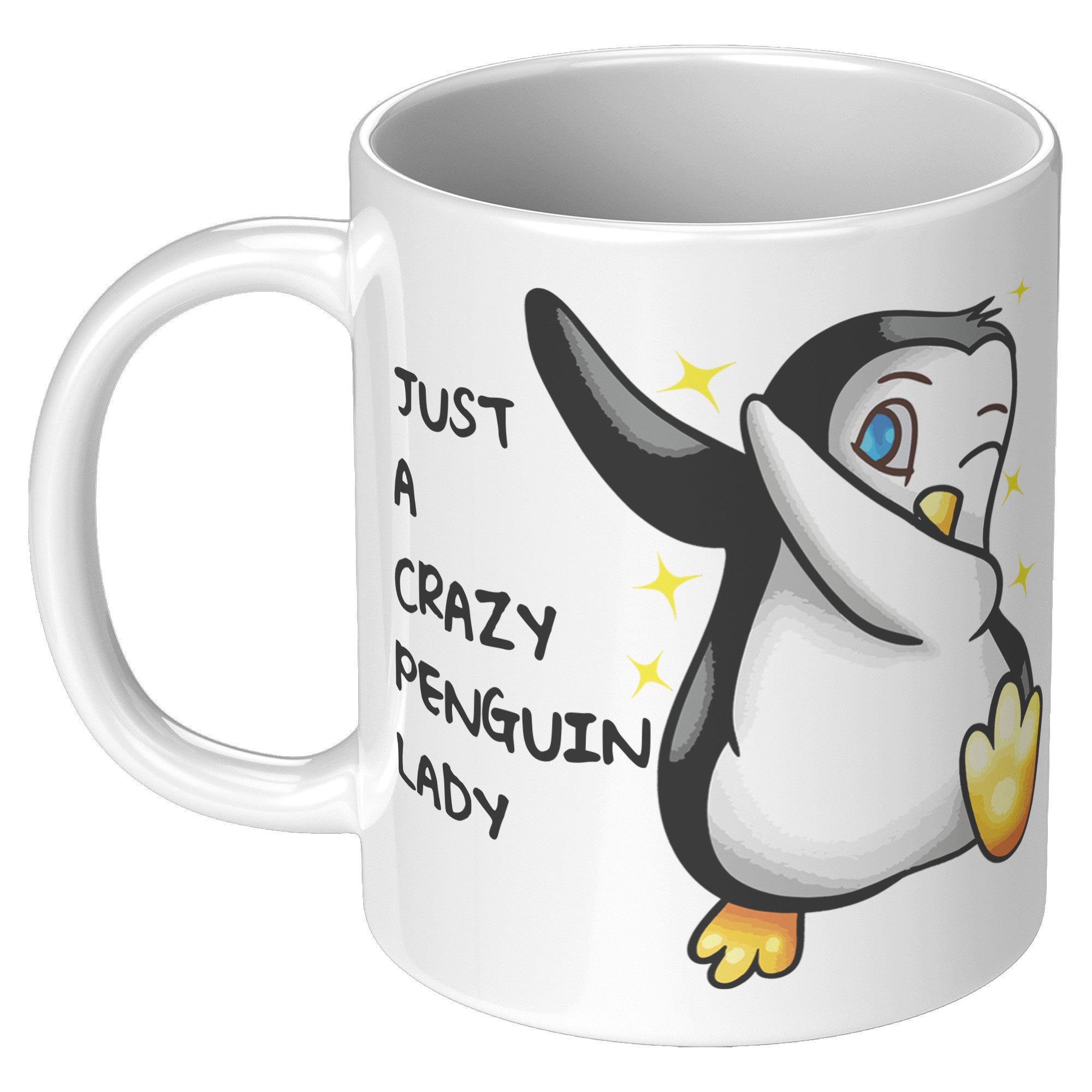 11OZ WHITE MUG - Crazy Penguin Lady