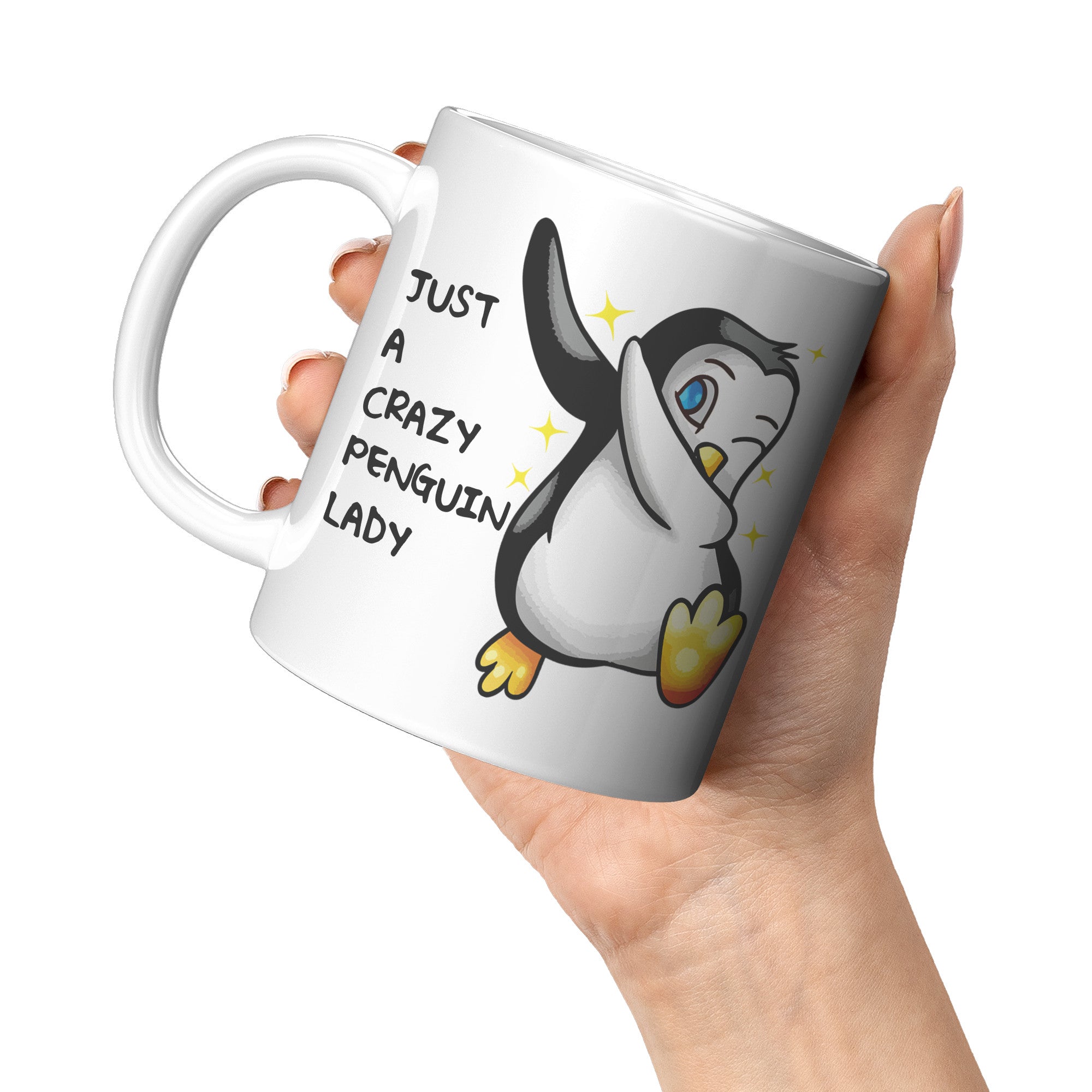 11OZ WHITE MUG - Crazy Penguin Lady