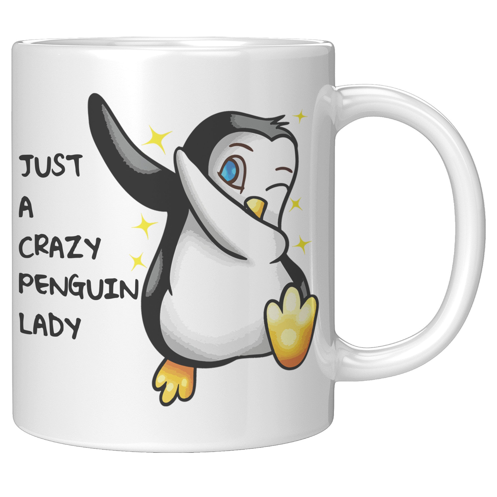 11OZ WHITE MUG - Crazy Penguin Lady
