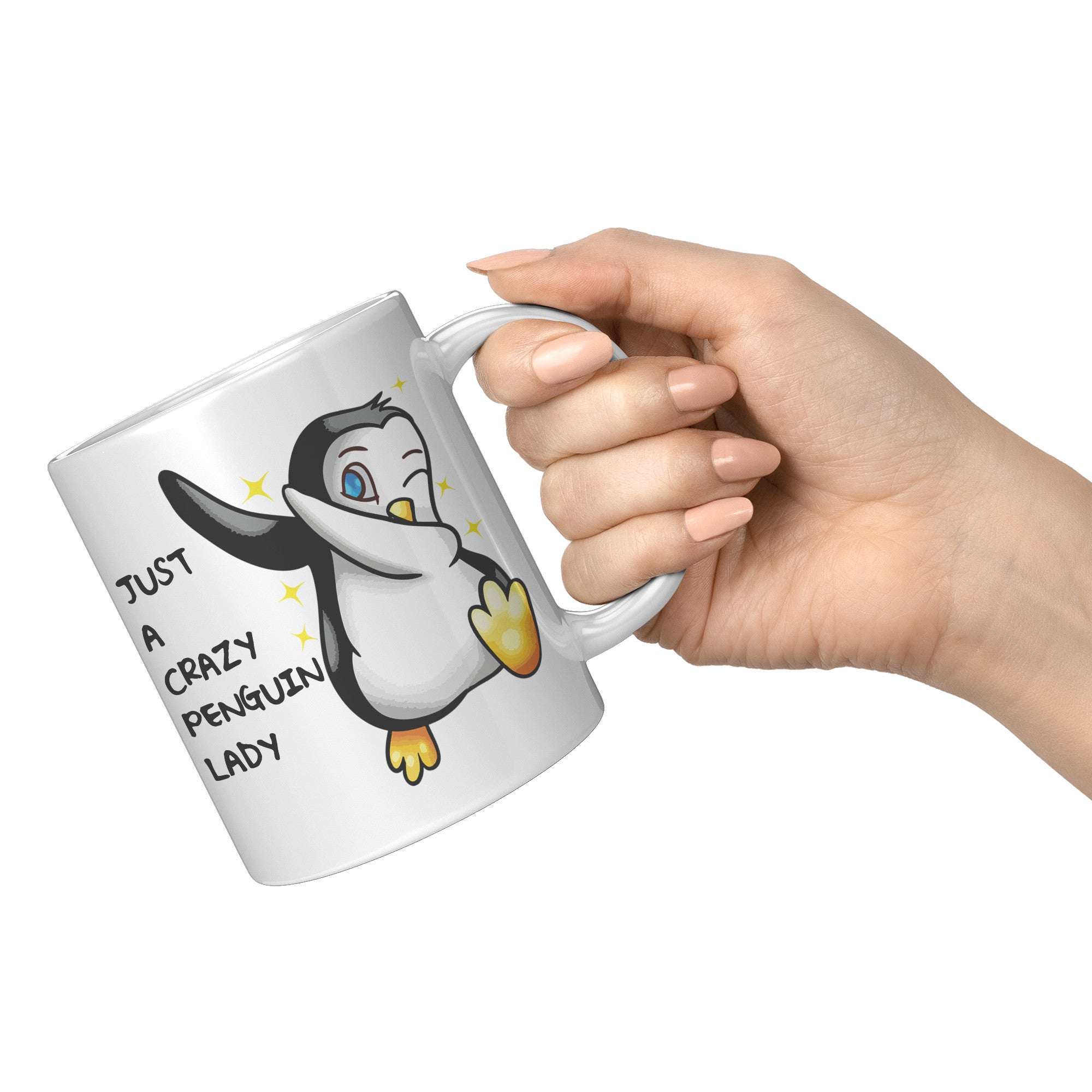 11OZ WHITE MUG - Crazy Penguin Lady