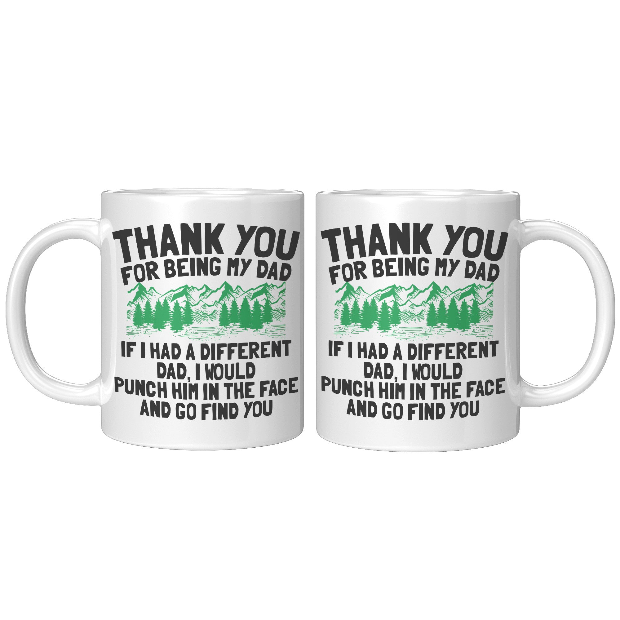 11OZ WHITE MUG - Thank You Dad Punch Face
