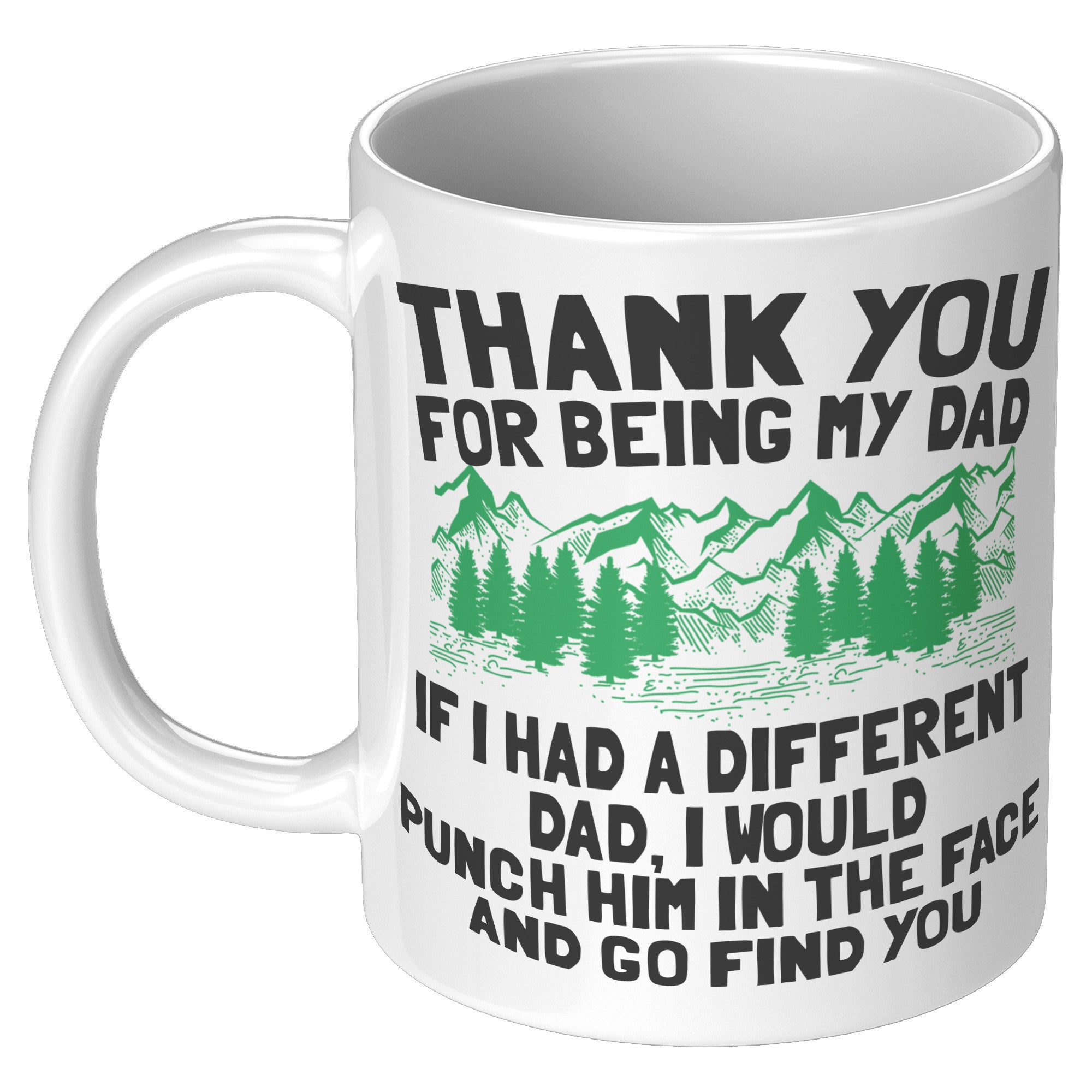 11OZ WHITE MUG - Thank You Dad Punch Face