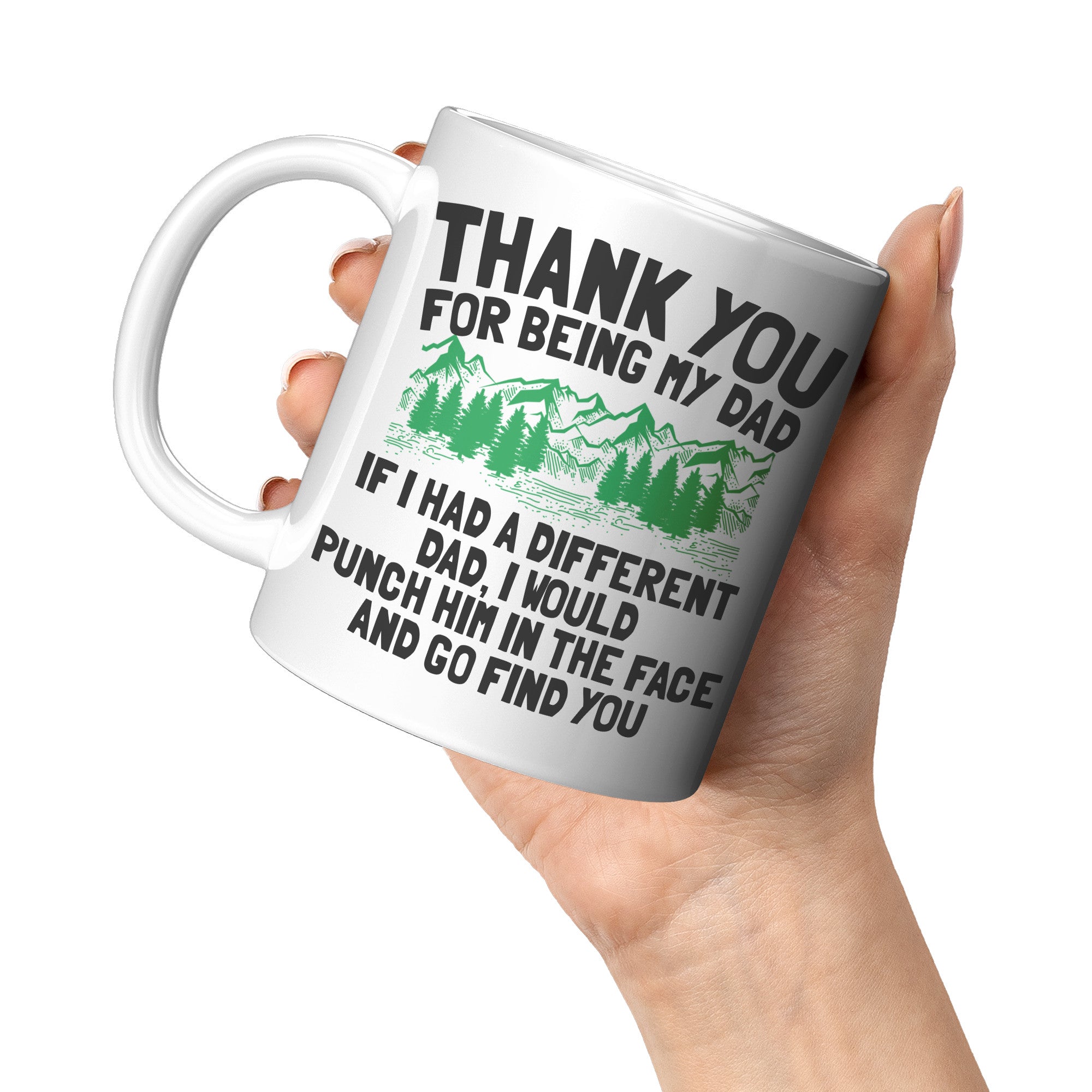 11OZ WHITE MUG - Thank You Dad Punch Face