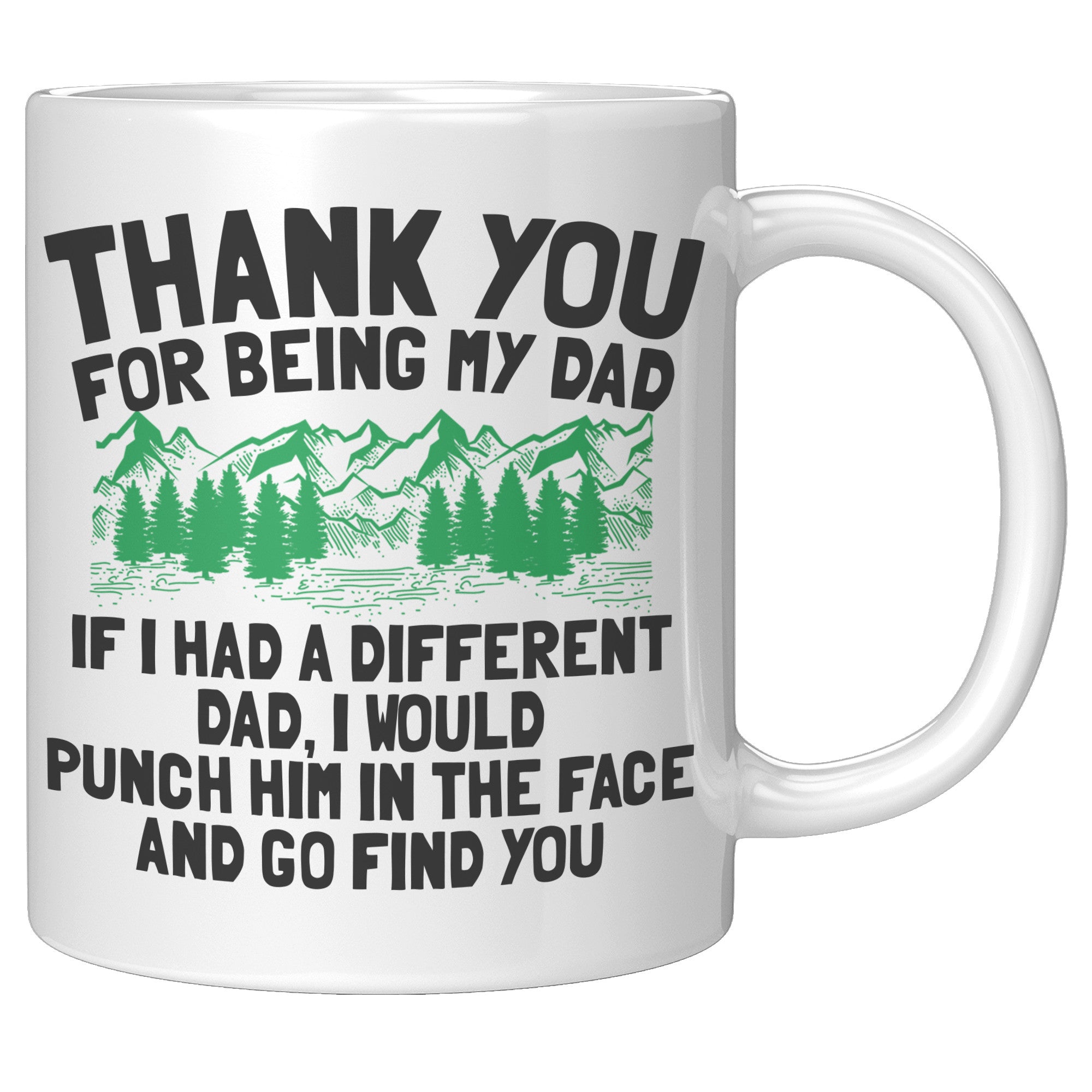 11OZ WHITE MUG - Thank You Dad Punch Face