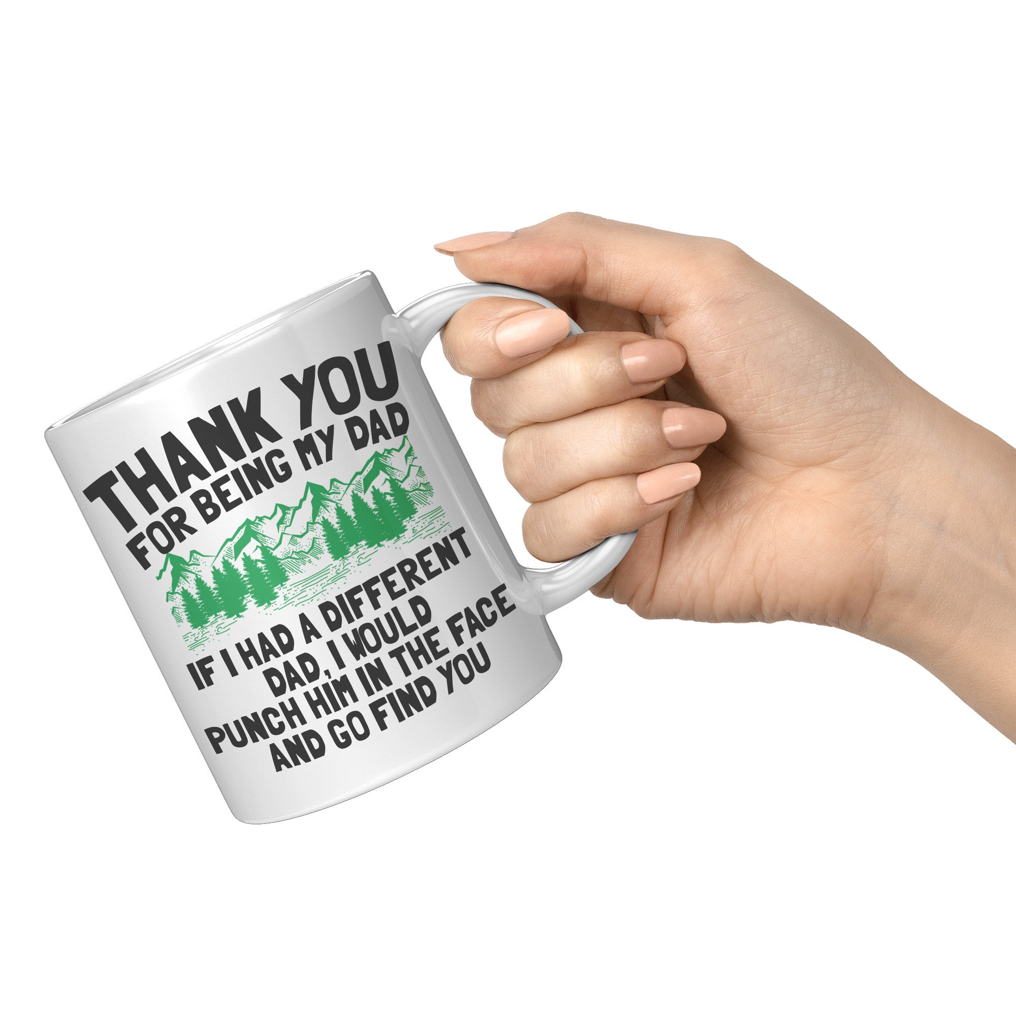 11OZ WHITE MUG - Thank You Dad Punch Face