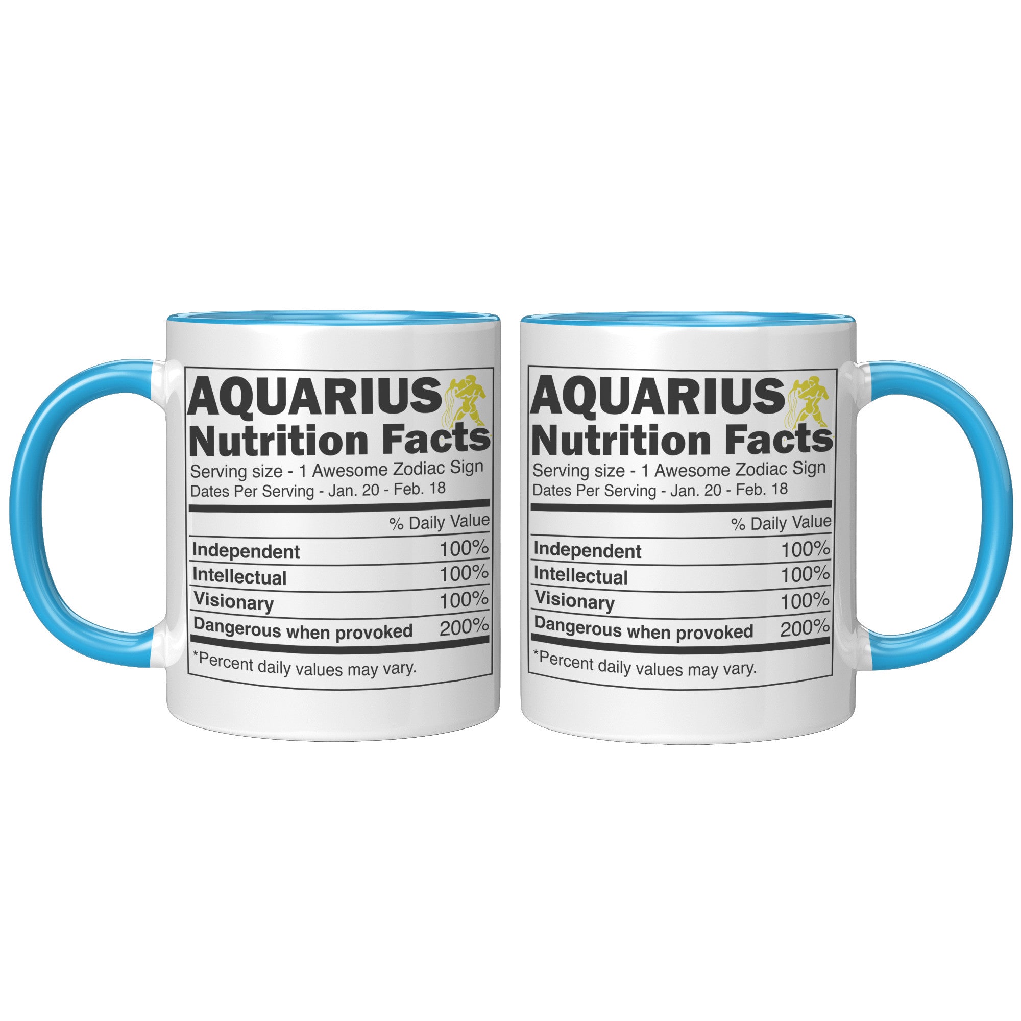 11oz Accent Mug - Aquarius Nutrition Facts