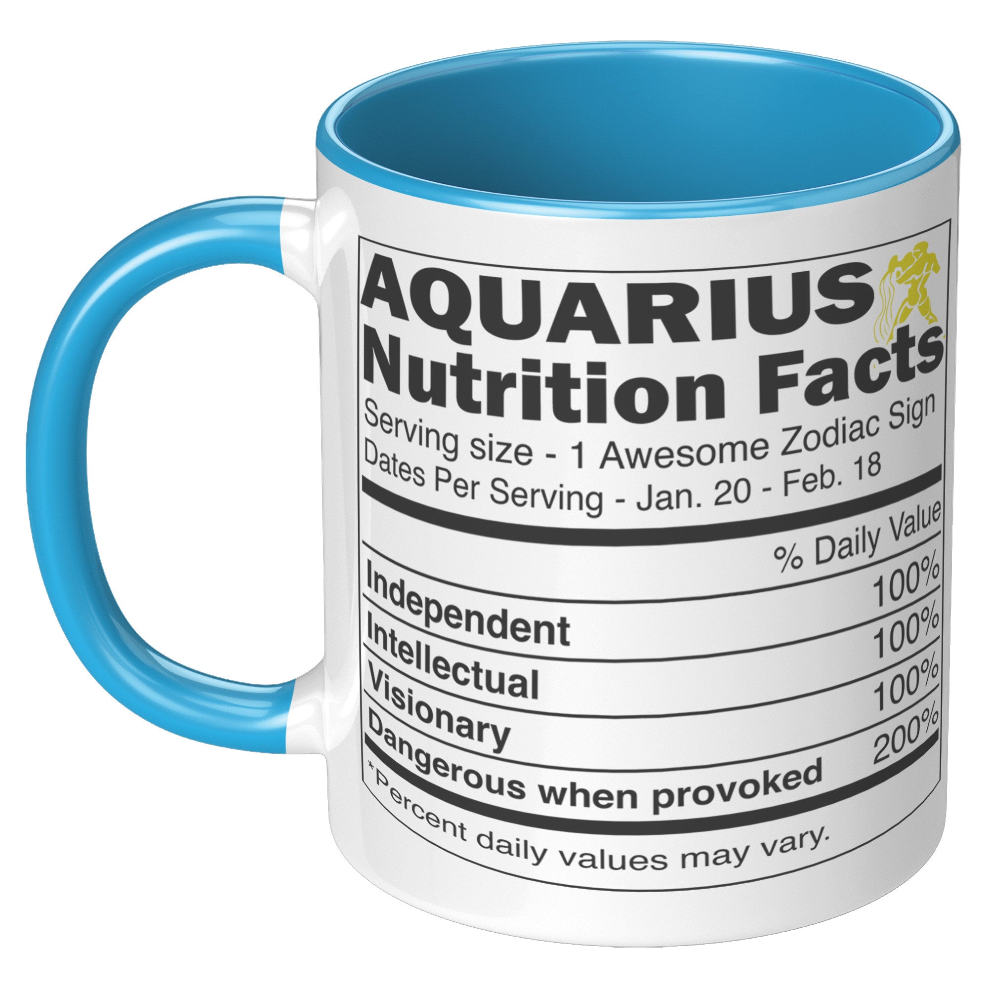 11oz Accent Mug - Aquarius Nutrition Facts