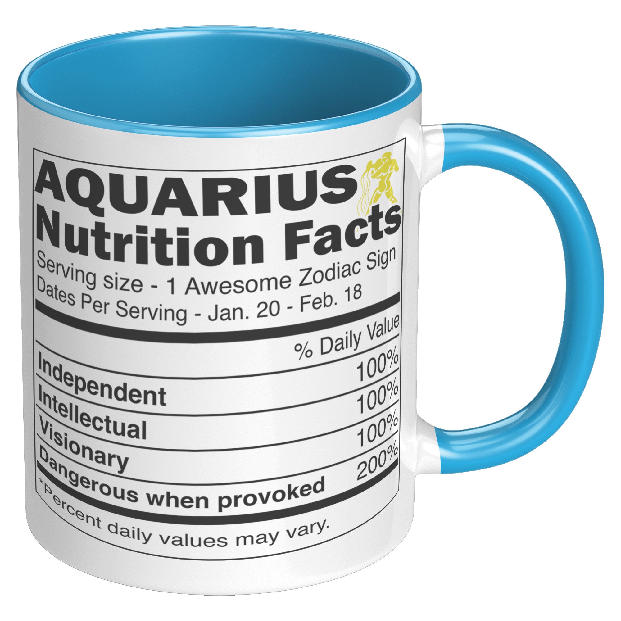 11oz Accent Mug - Aquarius Nutrition Facts