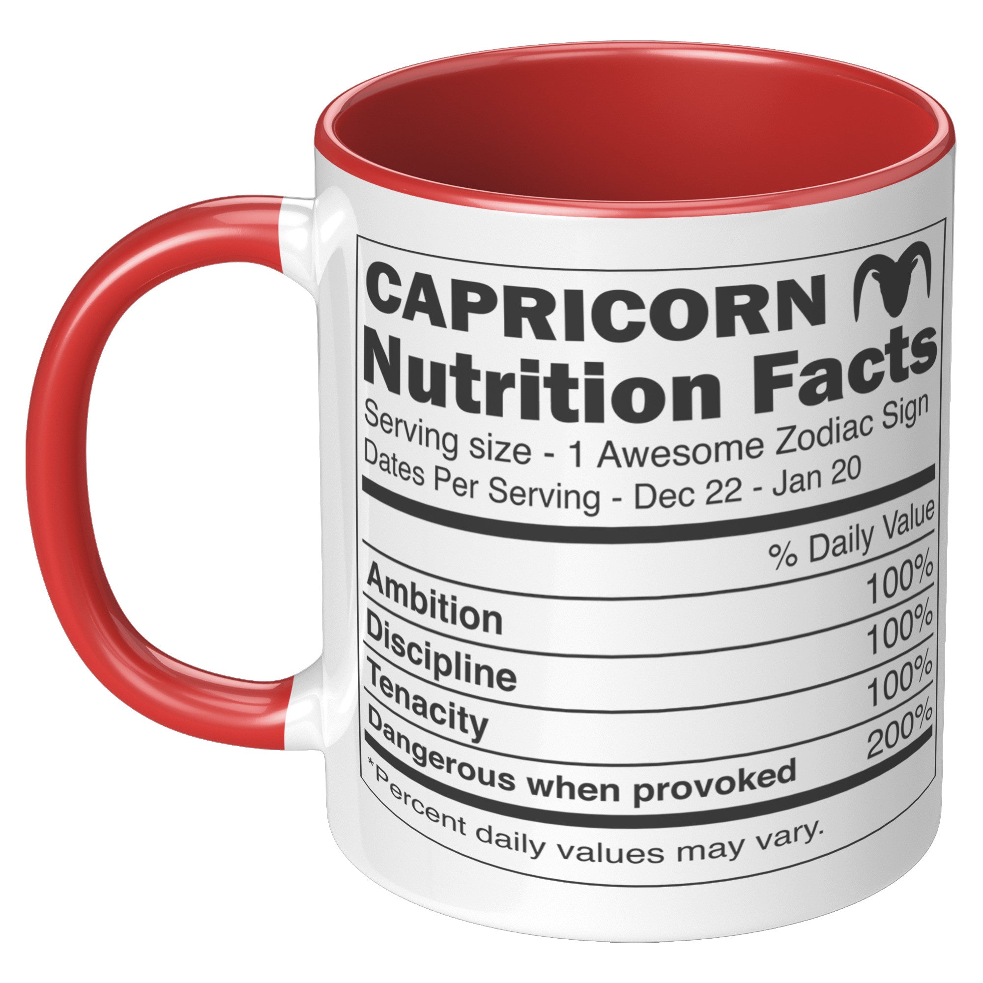 11oz Accent Mug - Capricorn Nutrition Facts