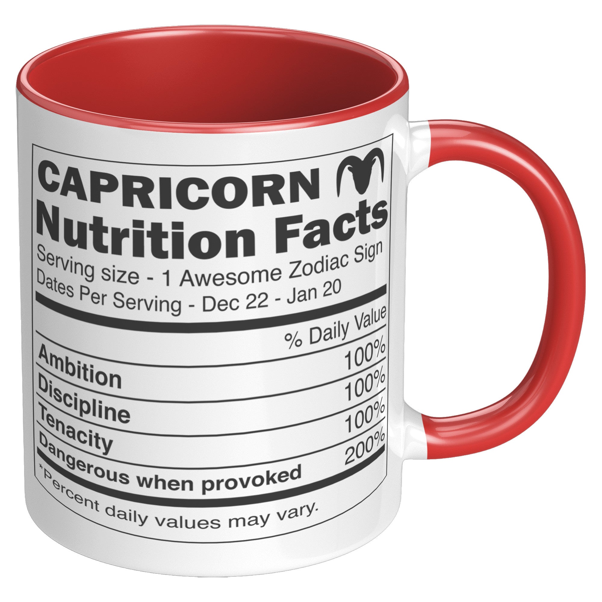 11oz Accent Mug - Capricorn Nutrition Facts