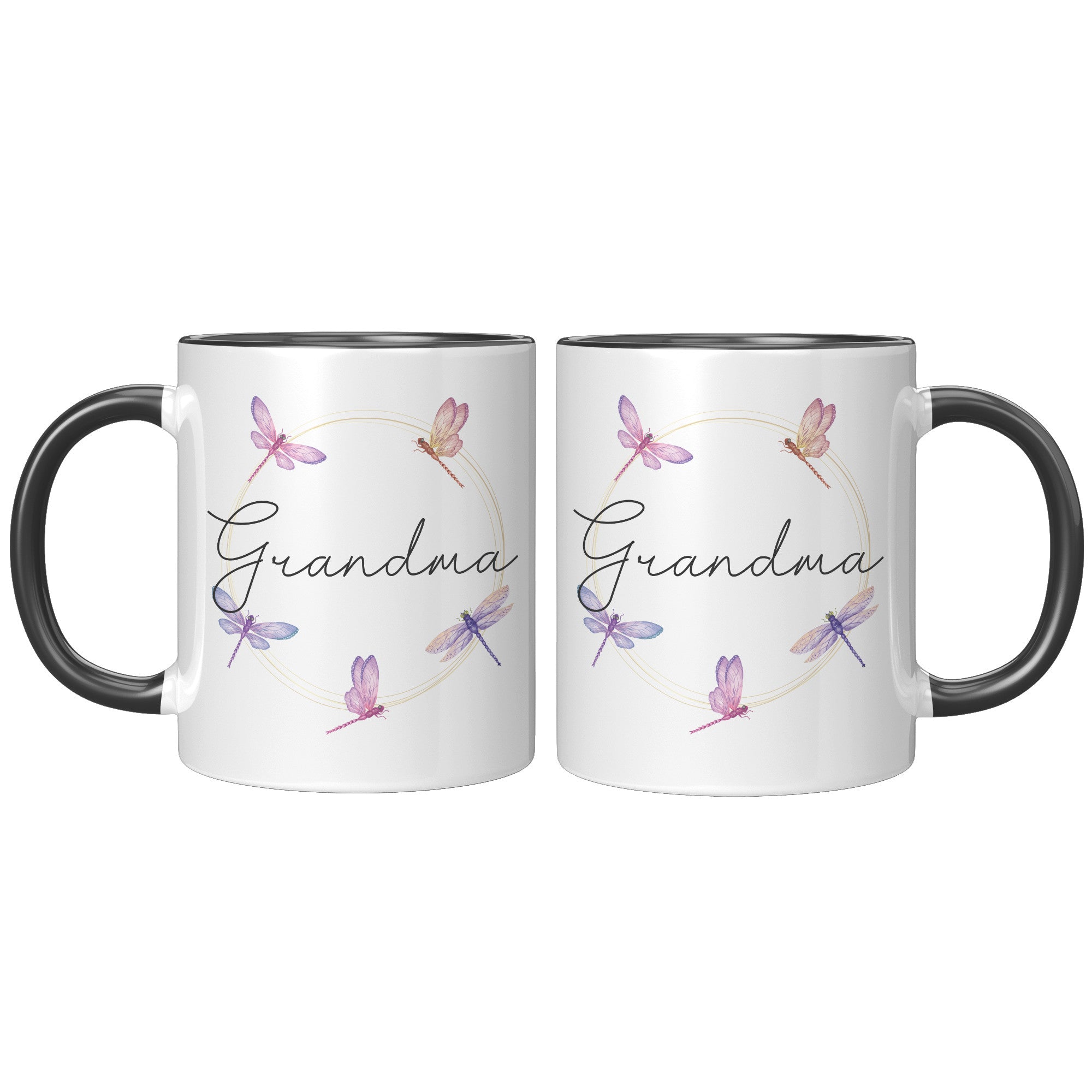 11oz Accent Mug - Dragonfly Grandma Name