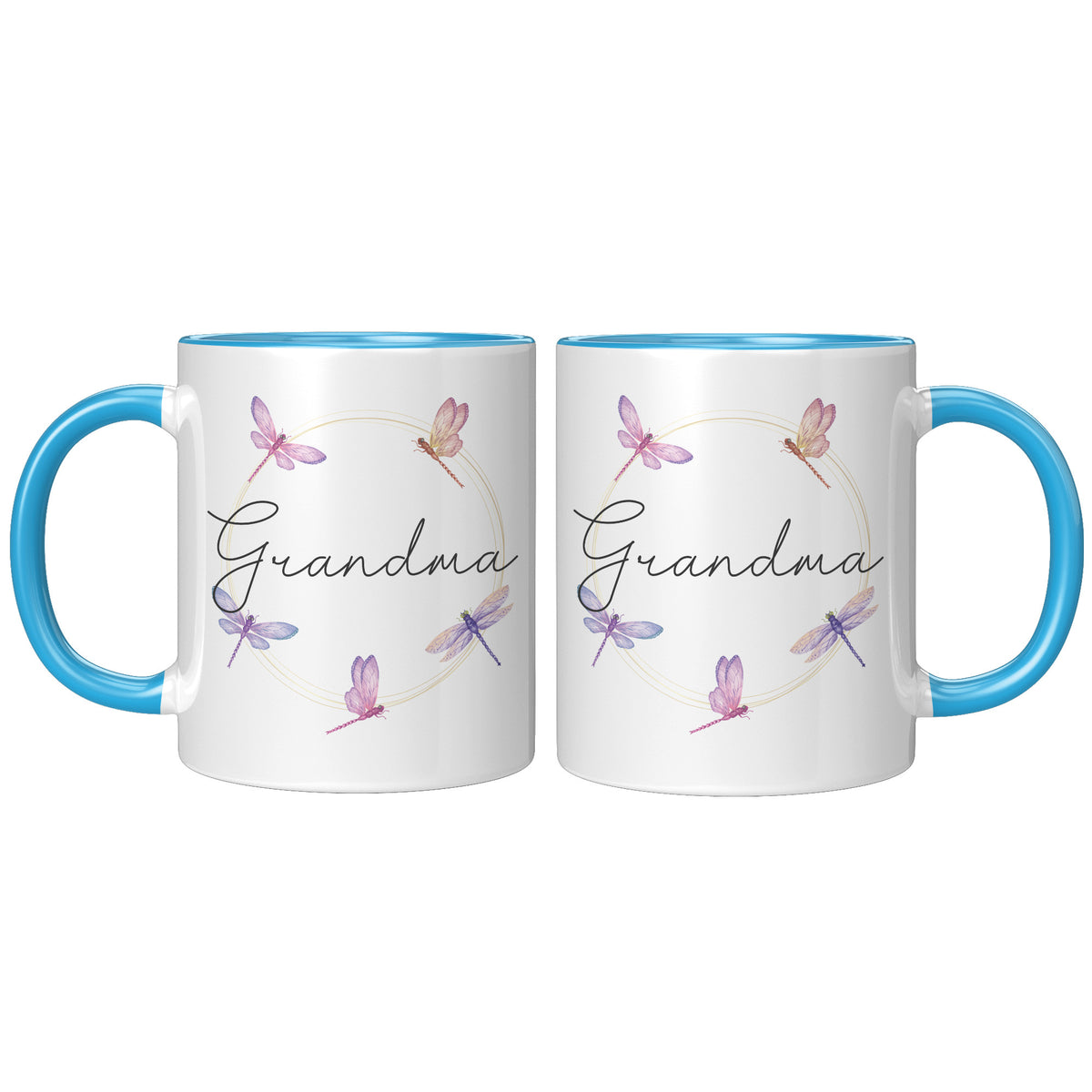 11oz Accent Mug - Dragonfly Grandma Name