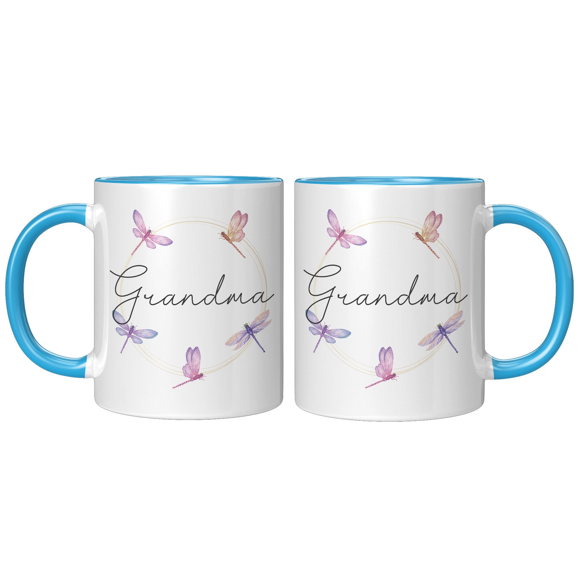 11oz Accent Mug - Dragonfly Grandma Name