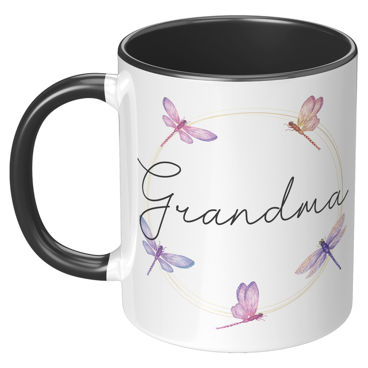 11oz Accent Mug - Dragonfly Grandma Name