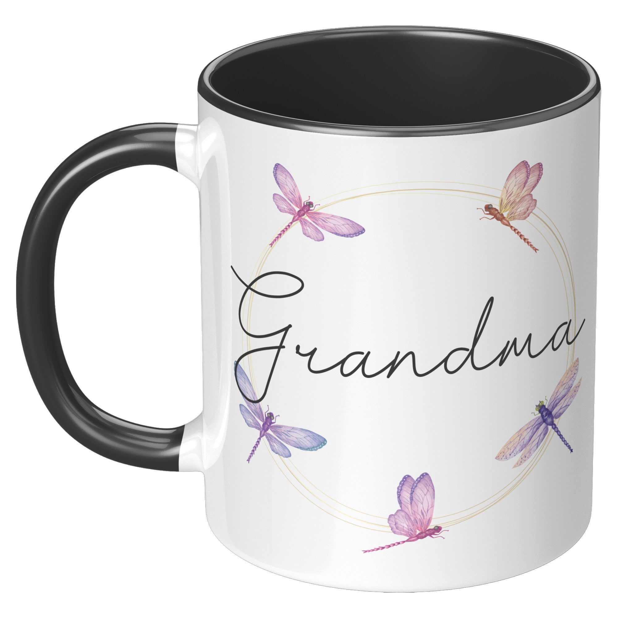 11oz Accent Mug - Dragonfly Grandma Name