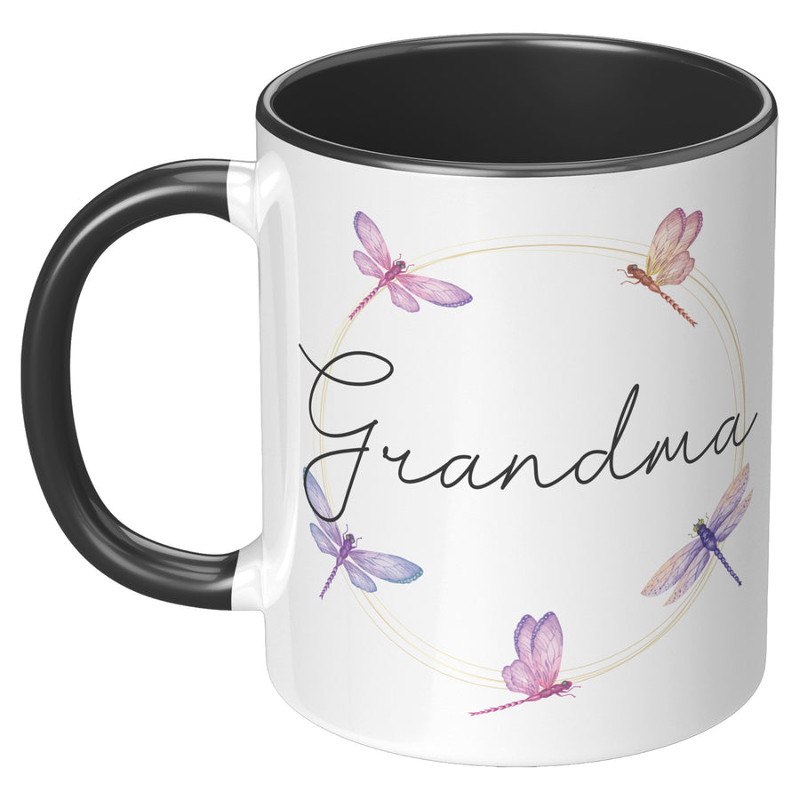 11oz Accent Mug - Dragonfly Grandma Name