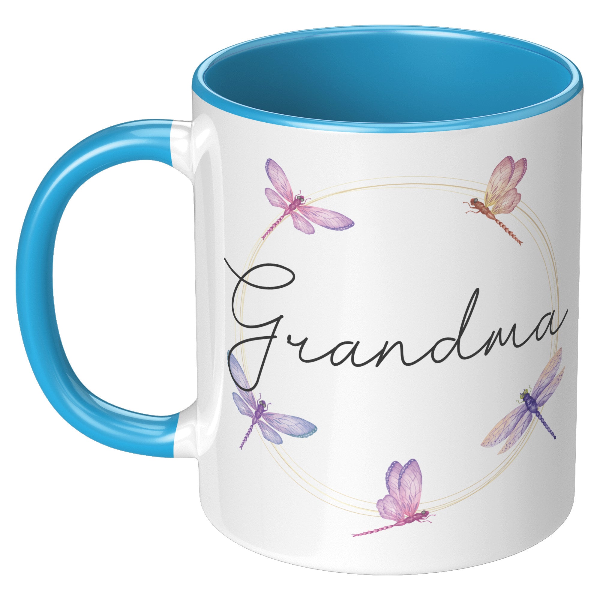 11oz Accent Mug - Dragonfly Grandma Name