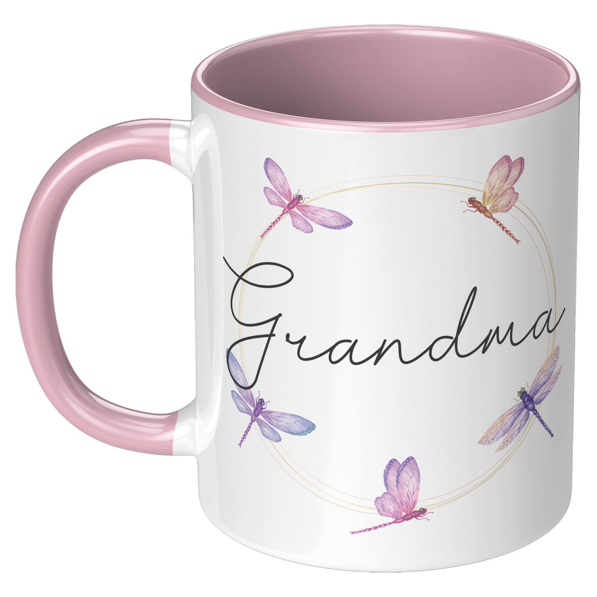 11oz Accent Mug - Dragonfly Grandma Name