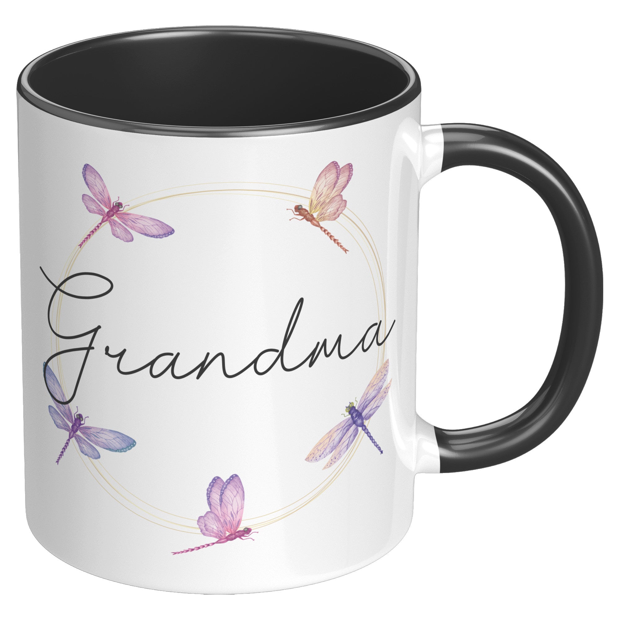 11oz Accent Mug - Dragonfly Grandma Name