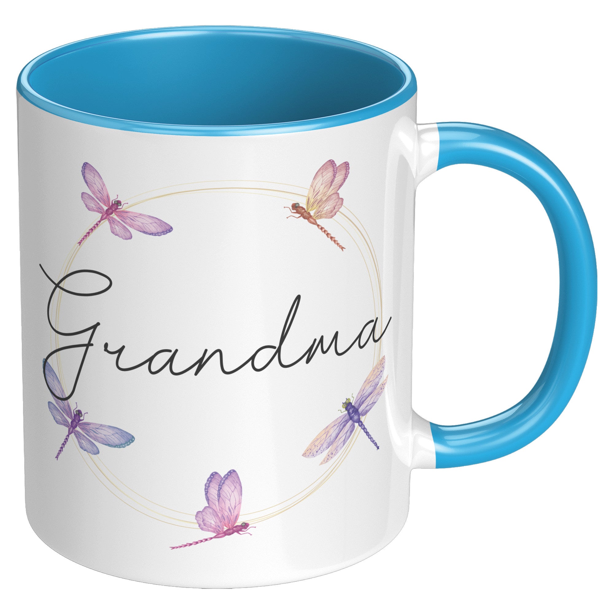 11oz Accent Mug - Dragonfly Grandma Name