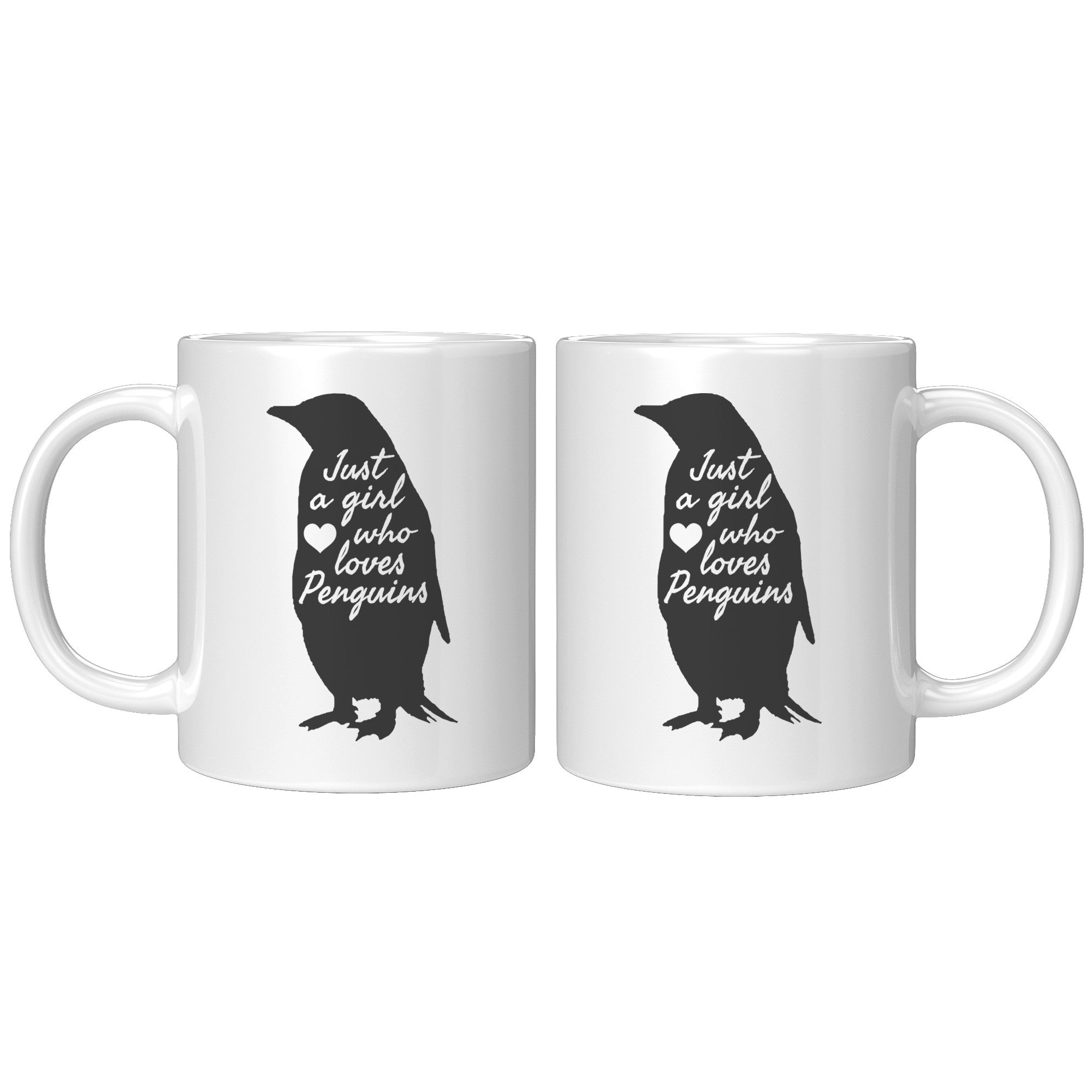 11oz Accent Mug - Just a Girl Who Loves Penguins