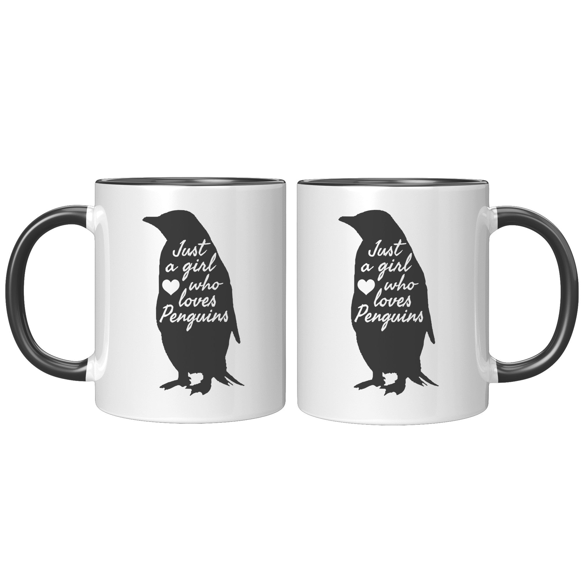 11oz Accent Mug - Just a Girl Who Loves Penguins