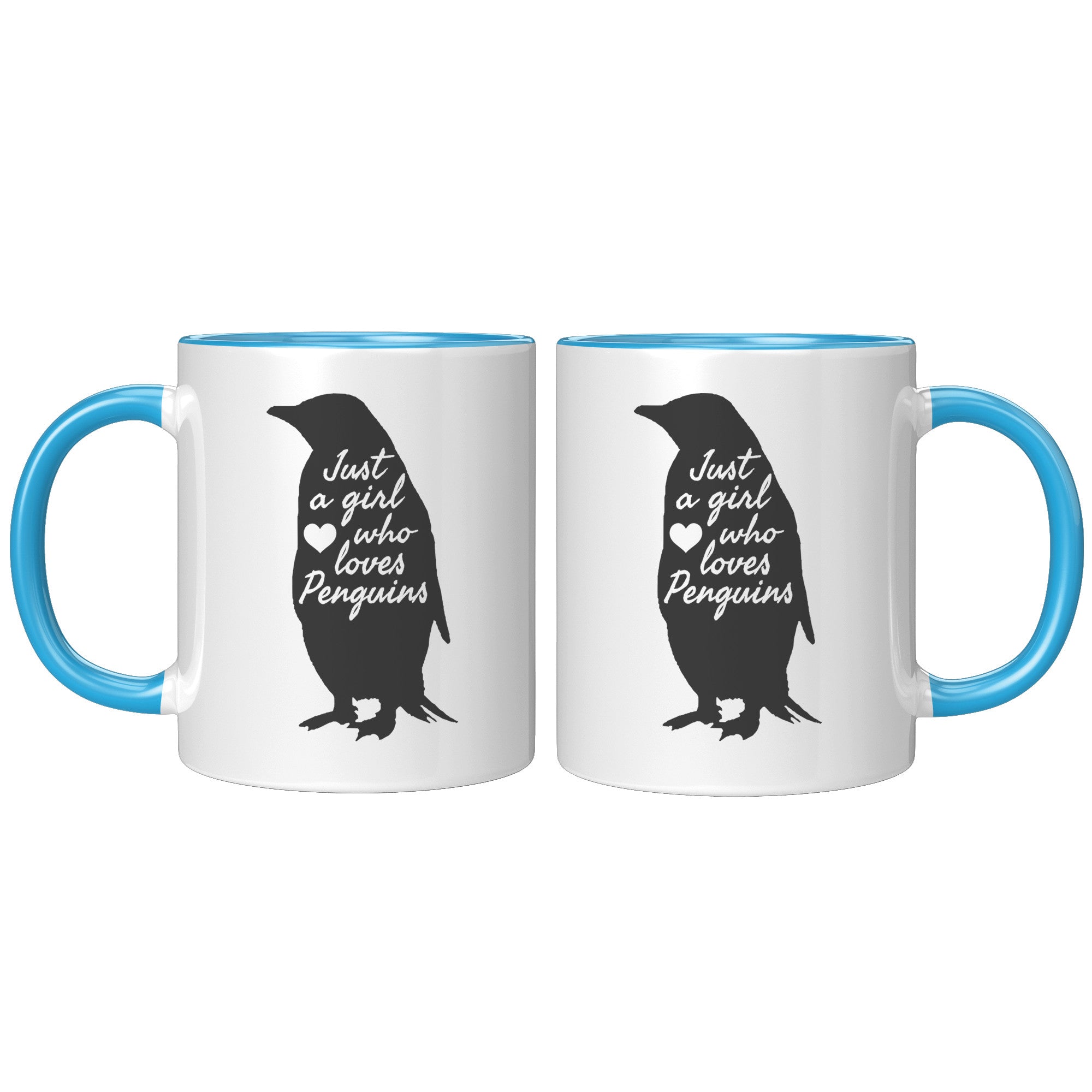 11oz Accent Mug - Just a Girl Who Loves Penguins