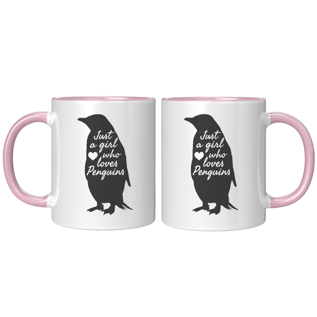 11oz Accent Mug - Just a Girl Who Loves Penguins