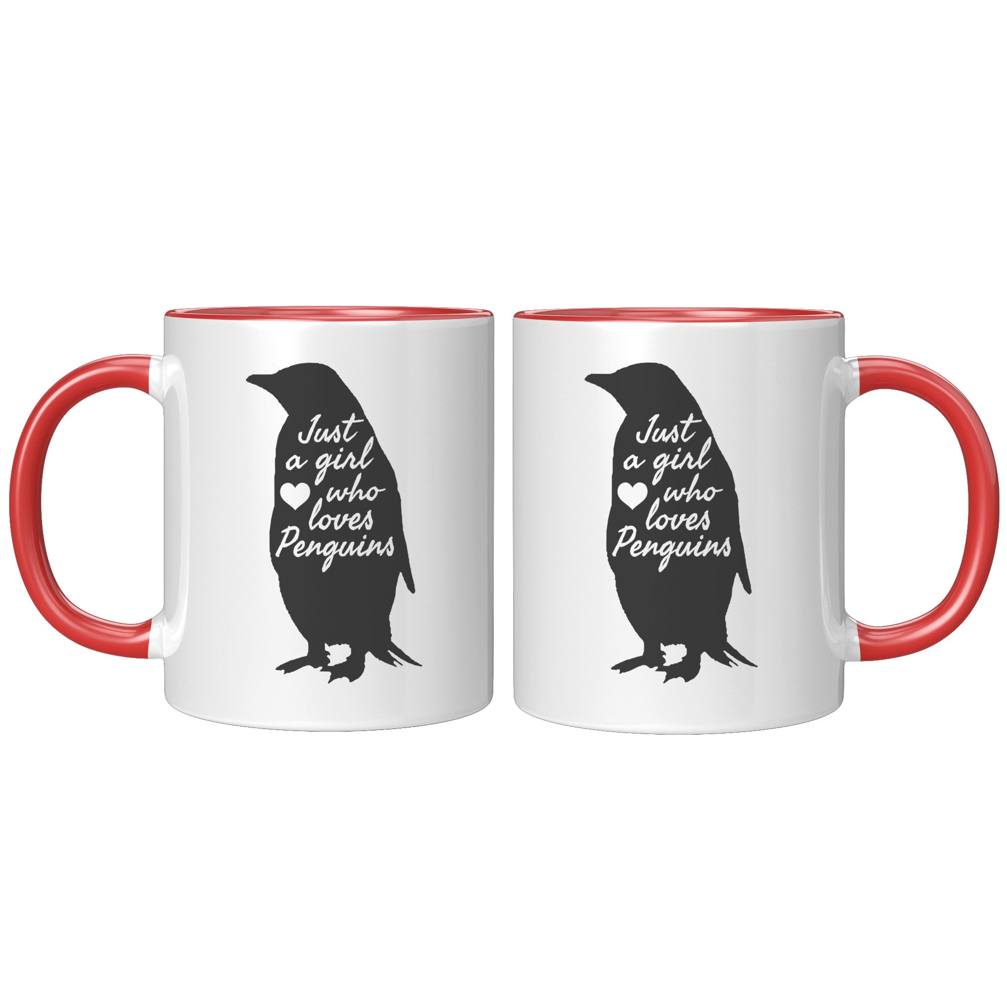 11oz Accent Mug - Just a Girl Who Loves Penguins