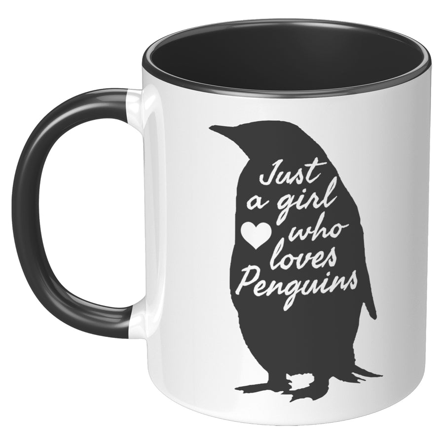 11oz Accent Mug - Just a Girl Who Loves Penguins
