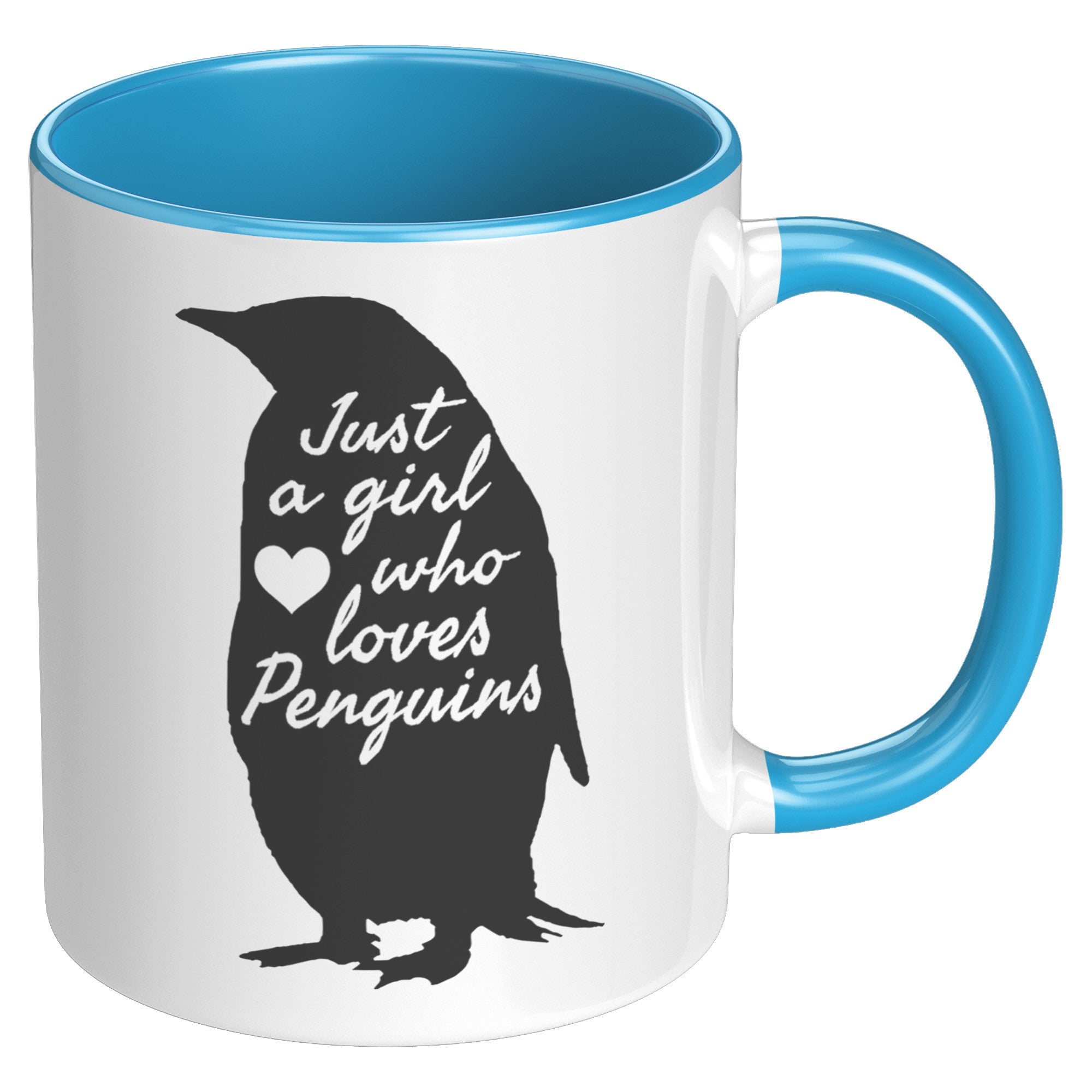 11oz Accent Mug - Just a Girl Who Loves Penguins