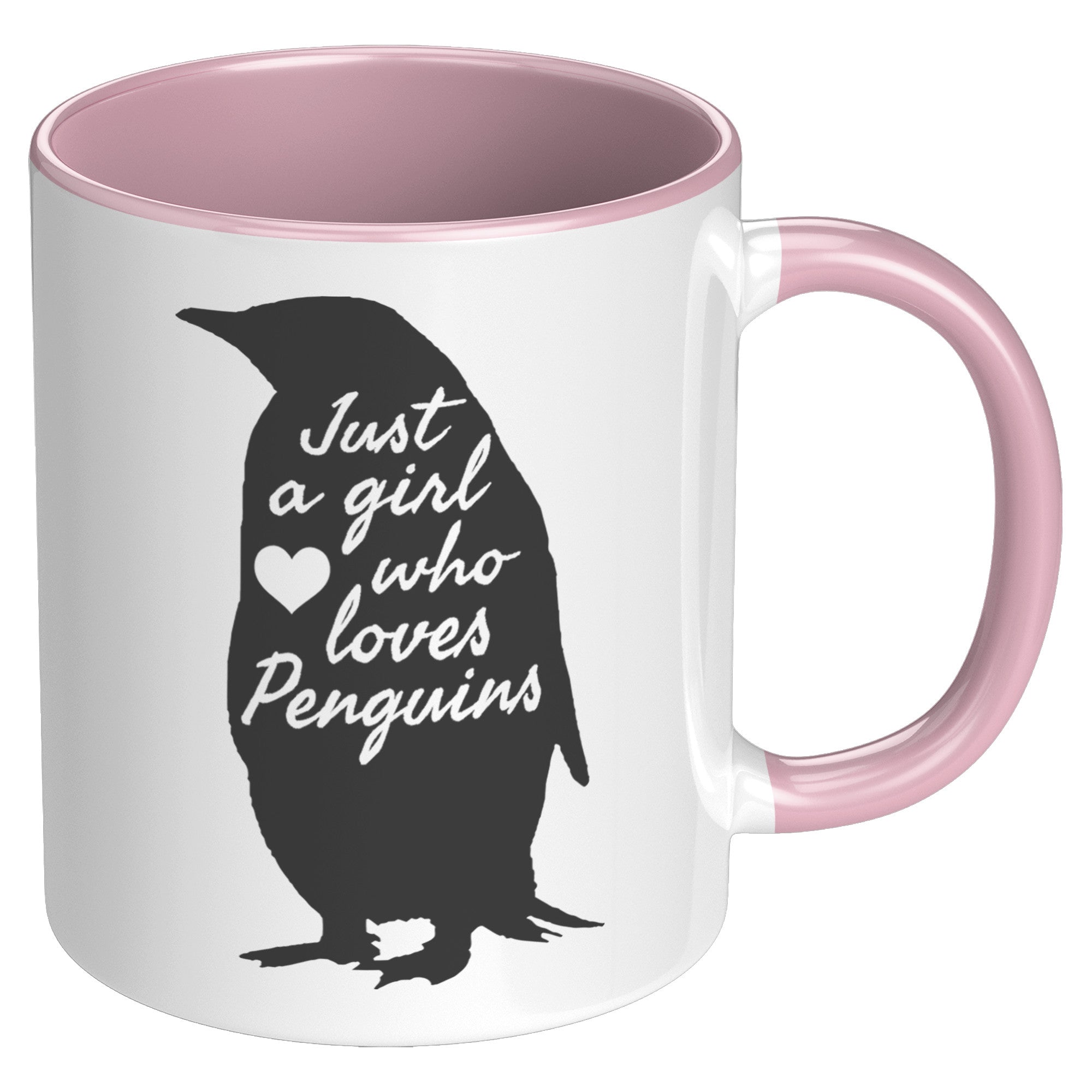 11oz Accent Mug - Just a Girl Who Loves Penguins