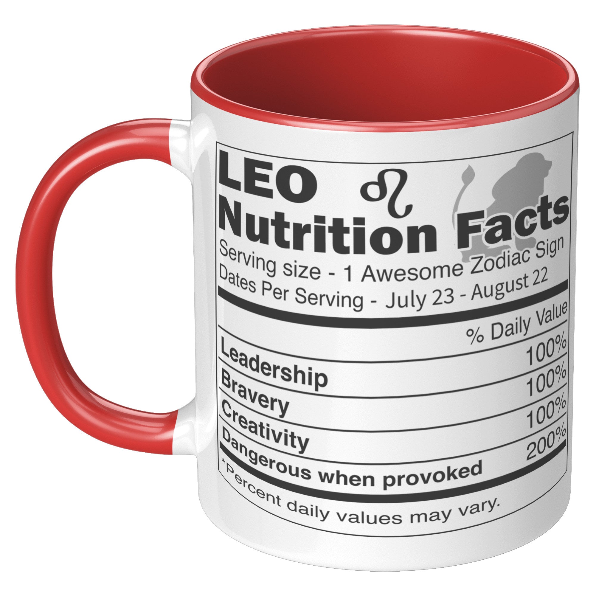 11oz Accent Mug - Leo Nutrition Facts