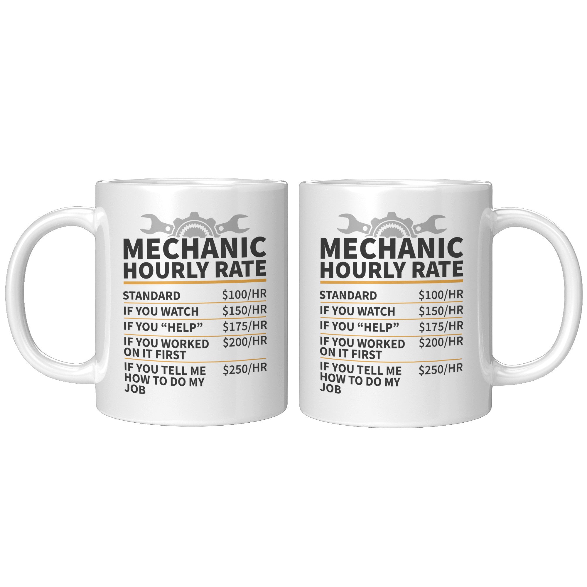 11oz Accent Mug - Mechanic Hourly Rate