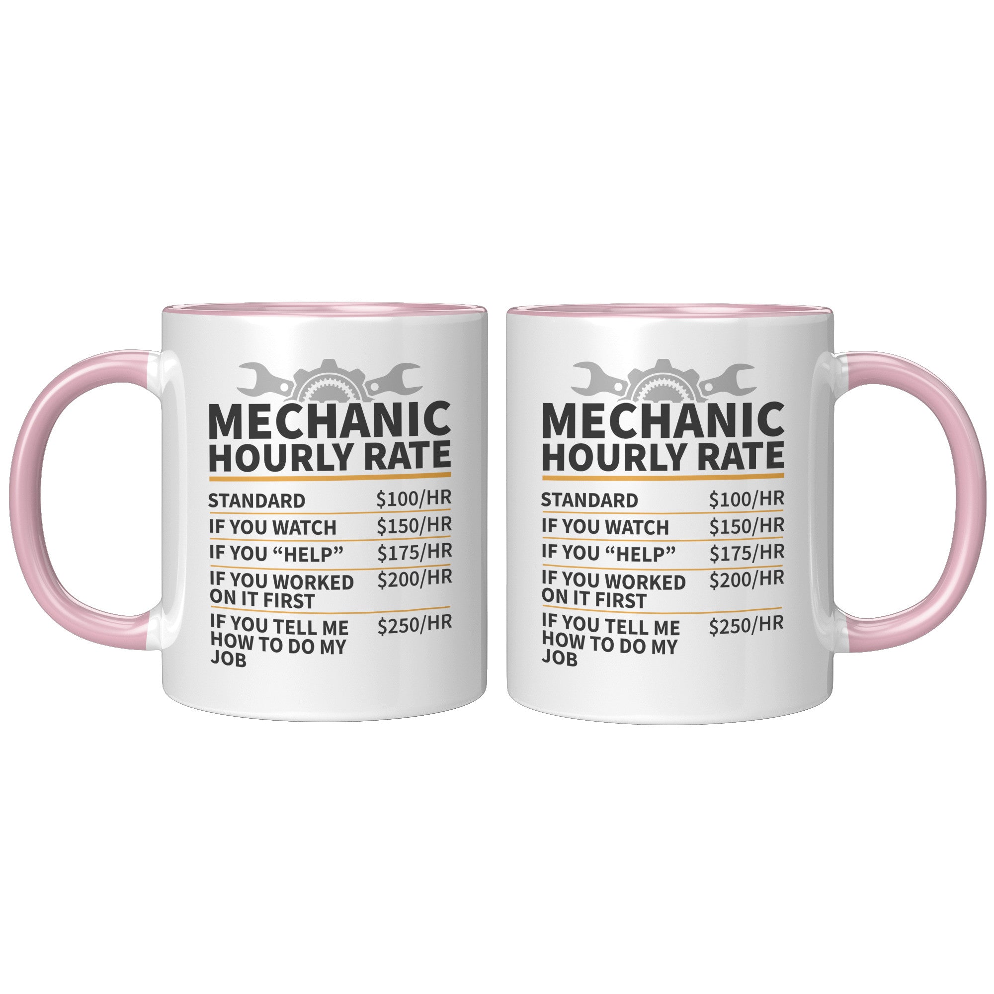 11oz Accent Mug - Mechanic Hourly Rate